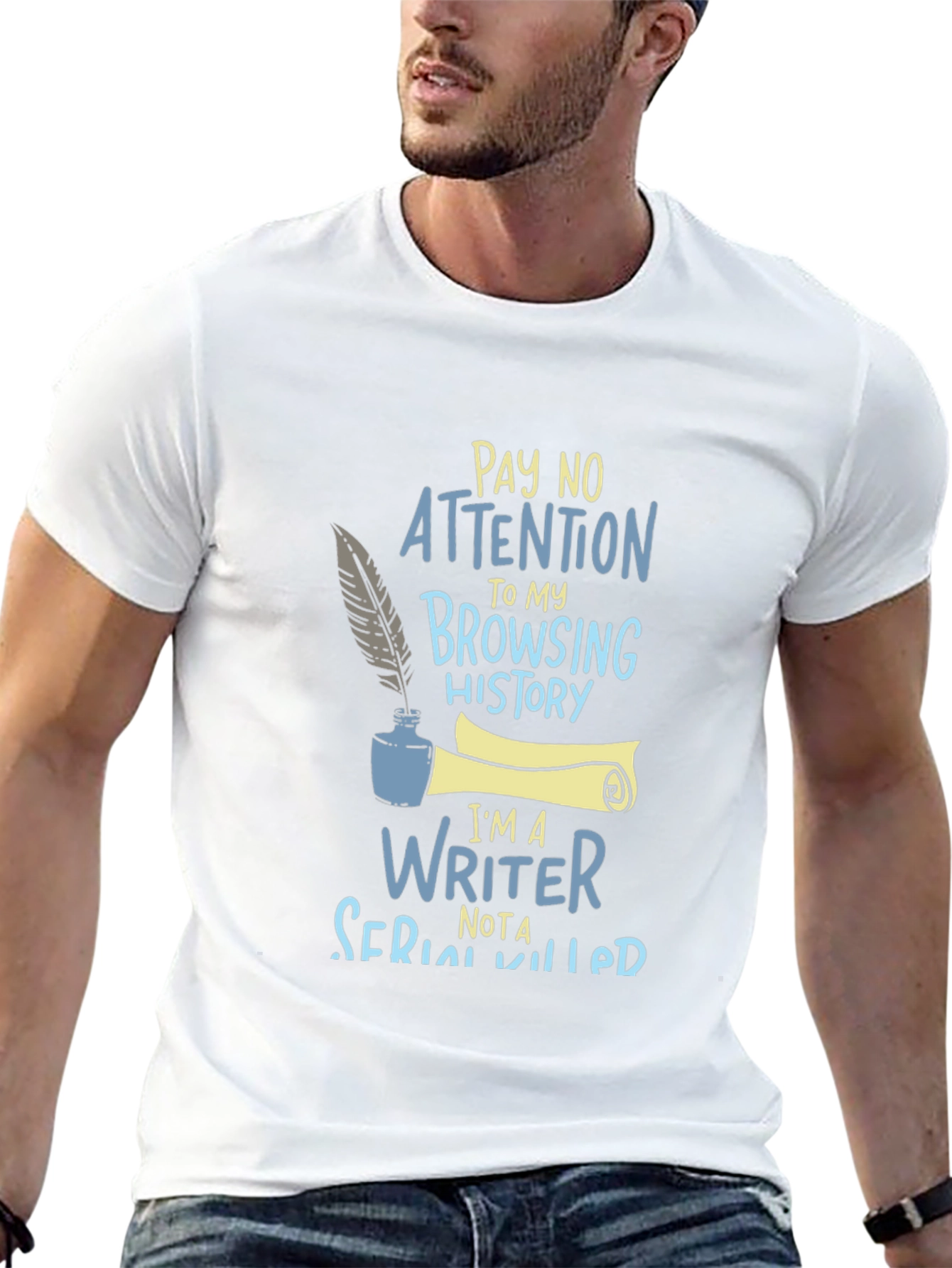 Black Writer T-Shirt: Pay No Attention to My Browsing History! view 13
