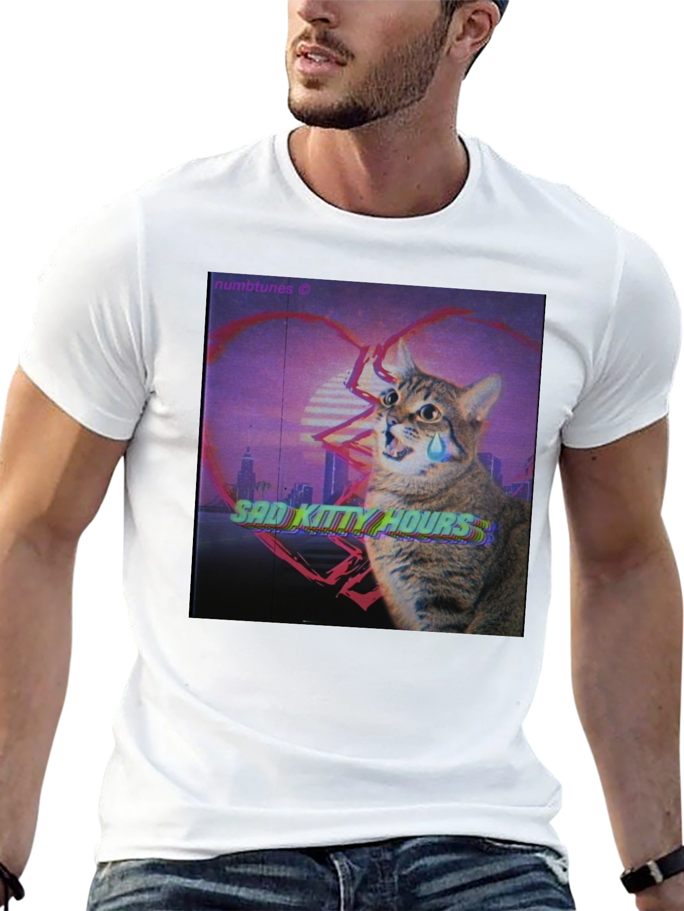 Black Sad Kitty Hours Graphic T-Shirt view 13