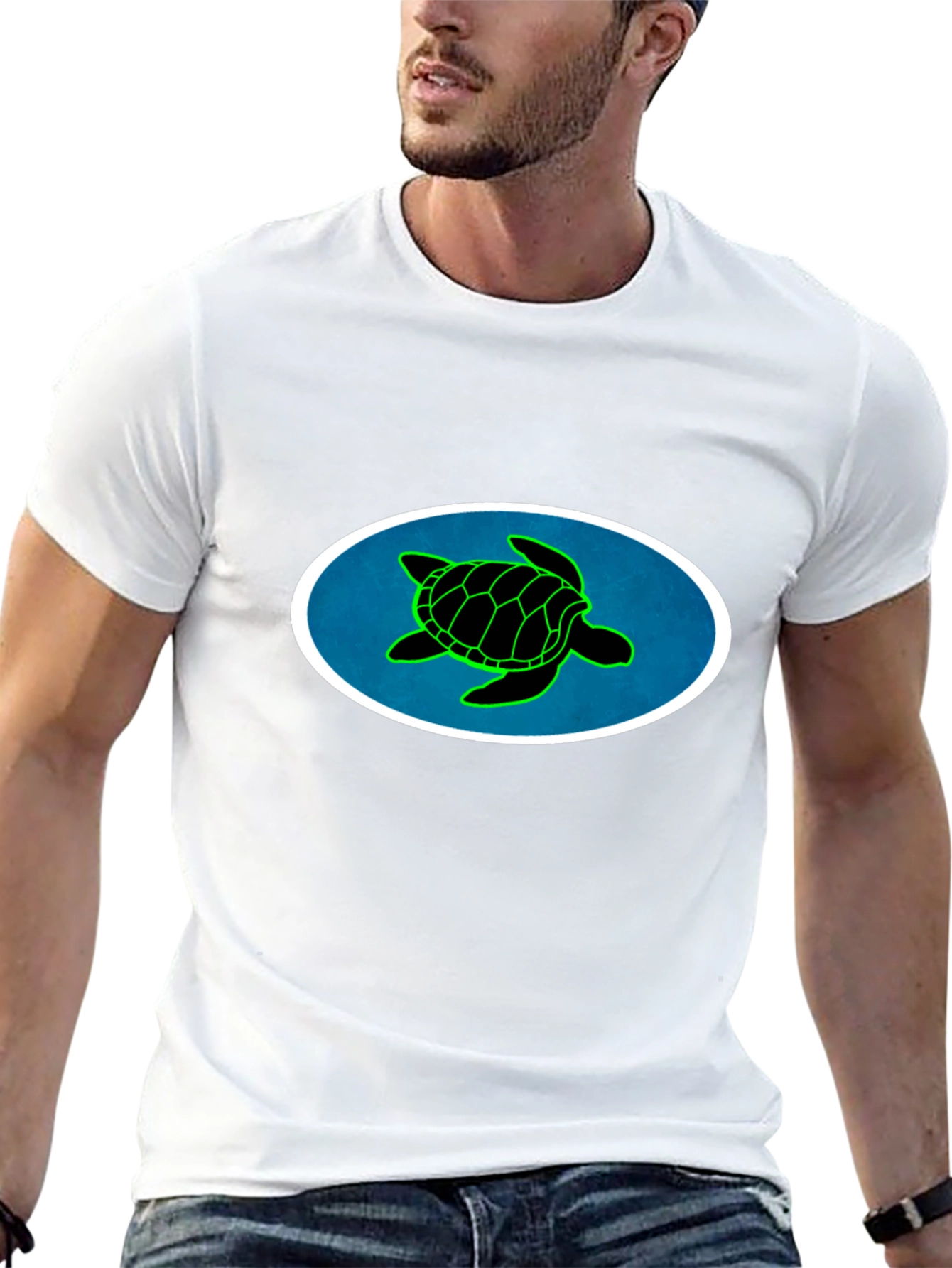 Black Turtle Graphic Tee - Black Cotton Blend view 13
