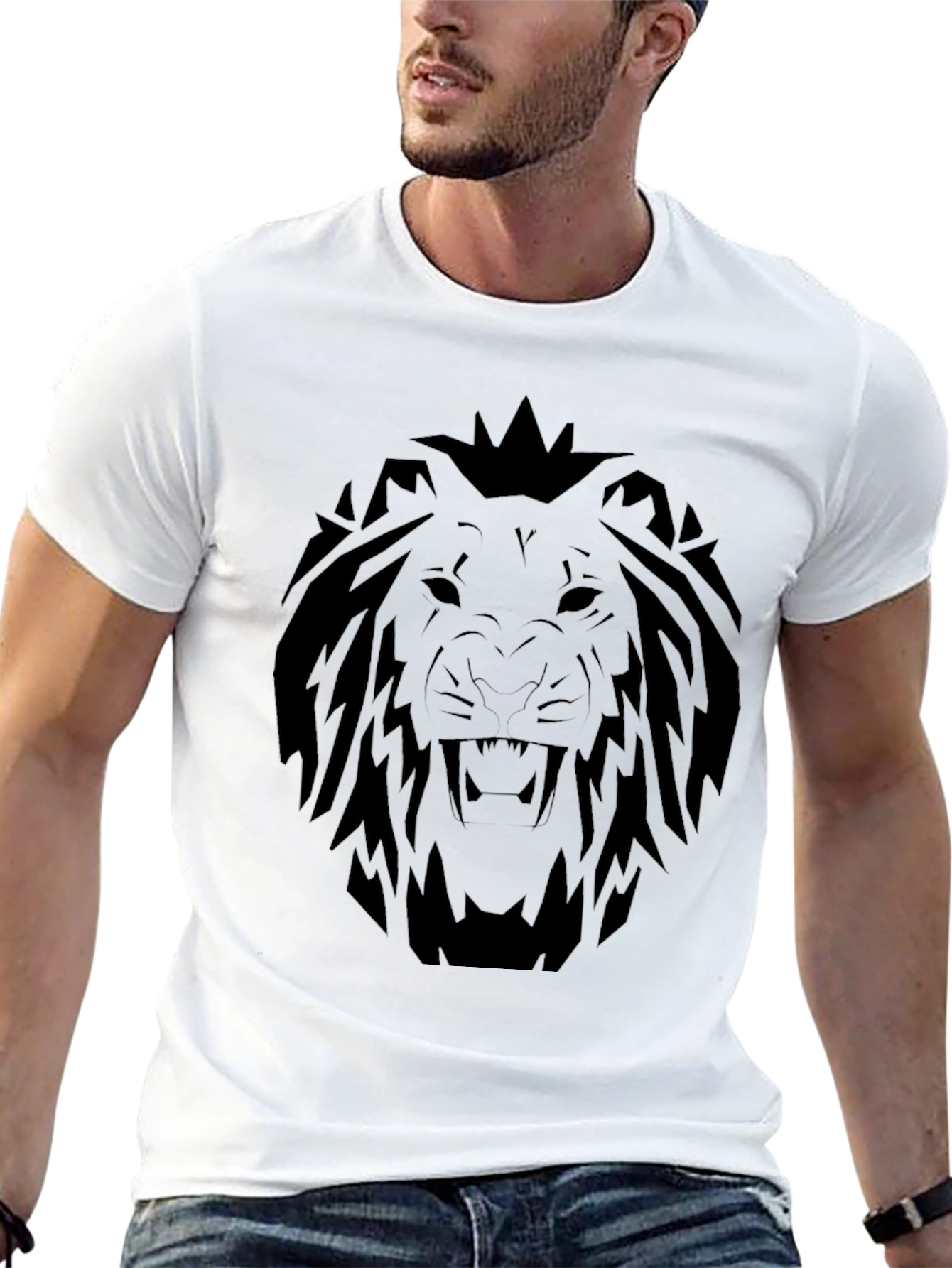 Black Lion Graphic T-Shirt - Bold Black Tee view 13