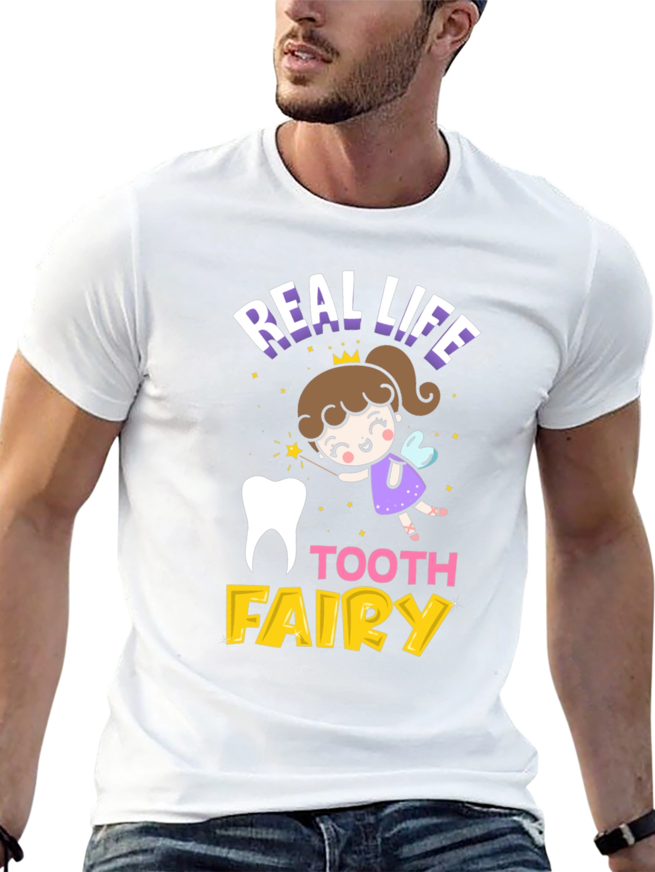 Black Real Life Tooth Fairy Graphic Tee view 13