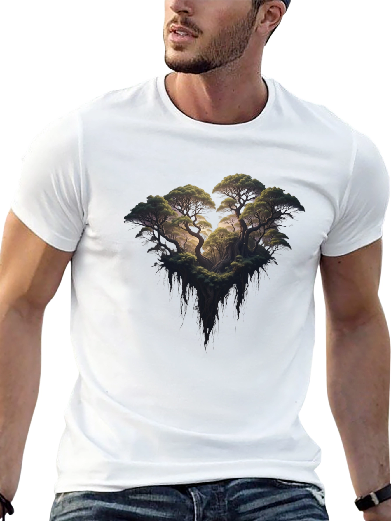 Black Enchanted Forest Graphic Tee - Unisex Black T-Shirt view 13