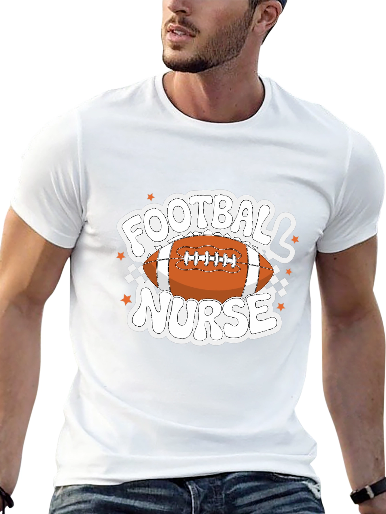 Black Football Nurse Graphic T-Shirt view 13