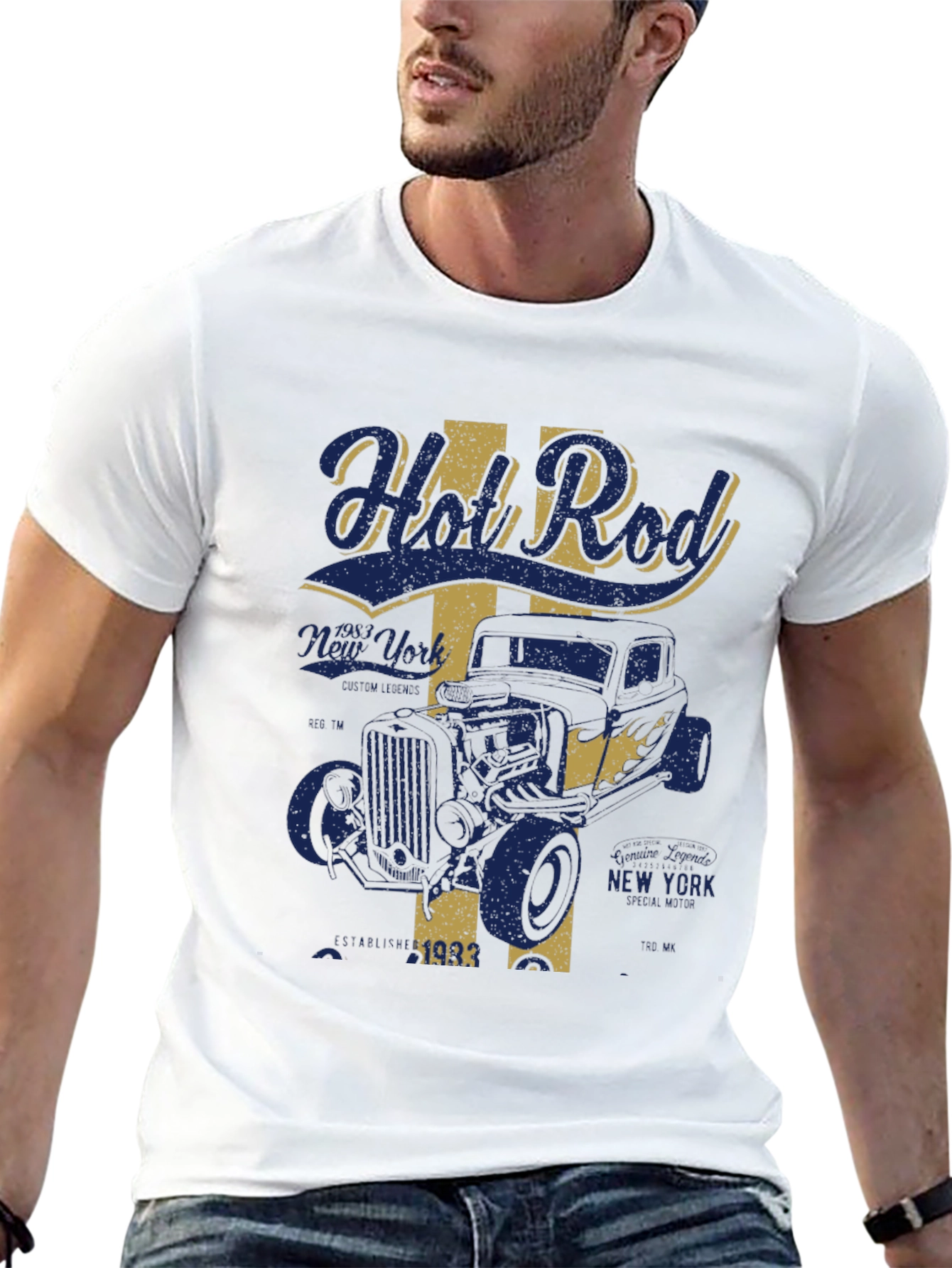 Black Vintage Hot Rod T-Shirt view 13