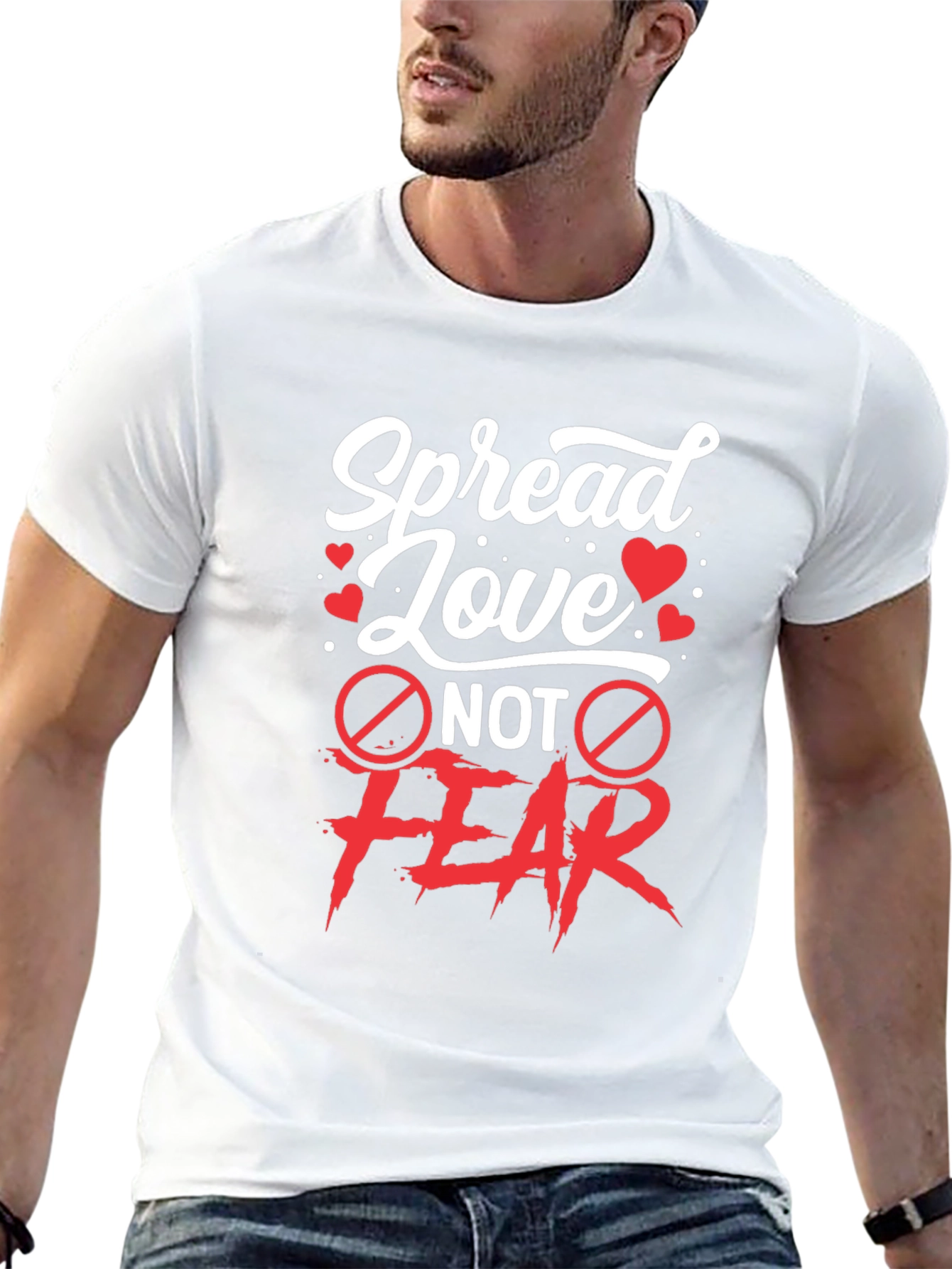 Black Spread Love Not Fear Graphic T-Shirt view 13