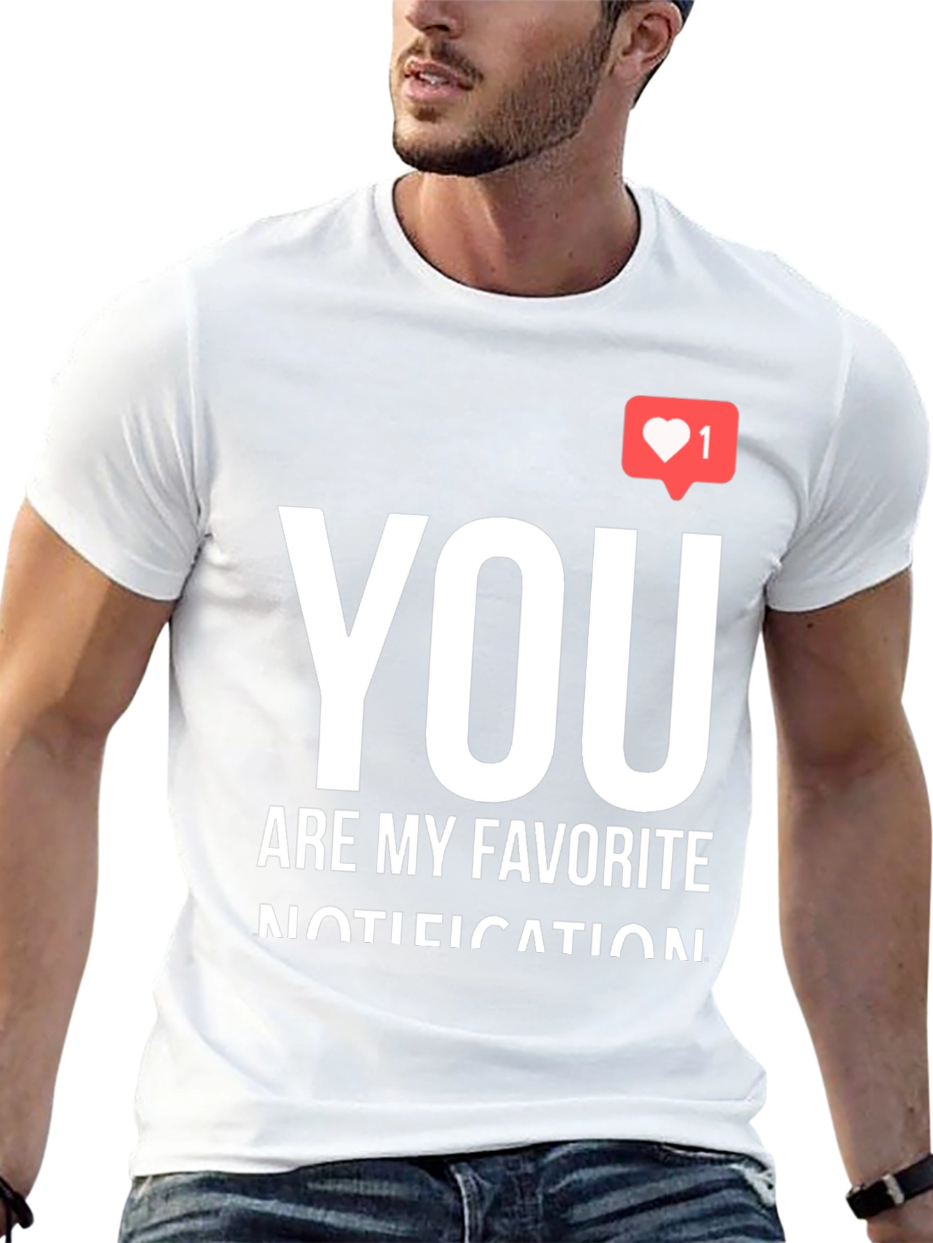 Black You Are My Favorite Notification Black Graphic Tee view 13