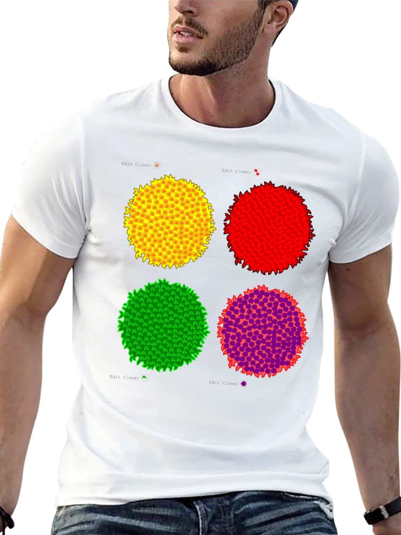 Black Abstract Circle Graphic Print Black Tee view 13