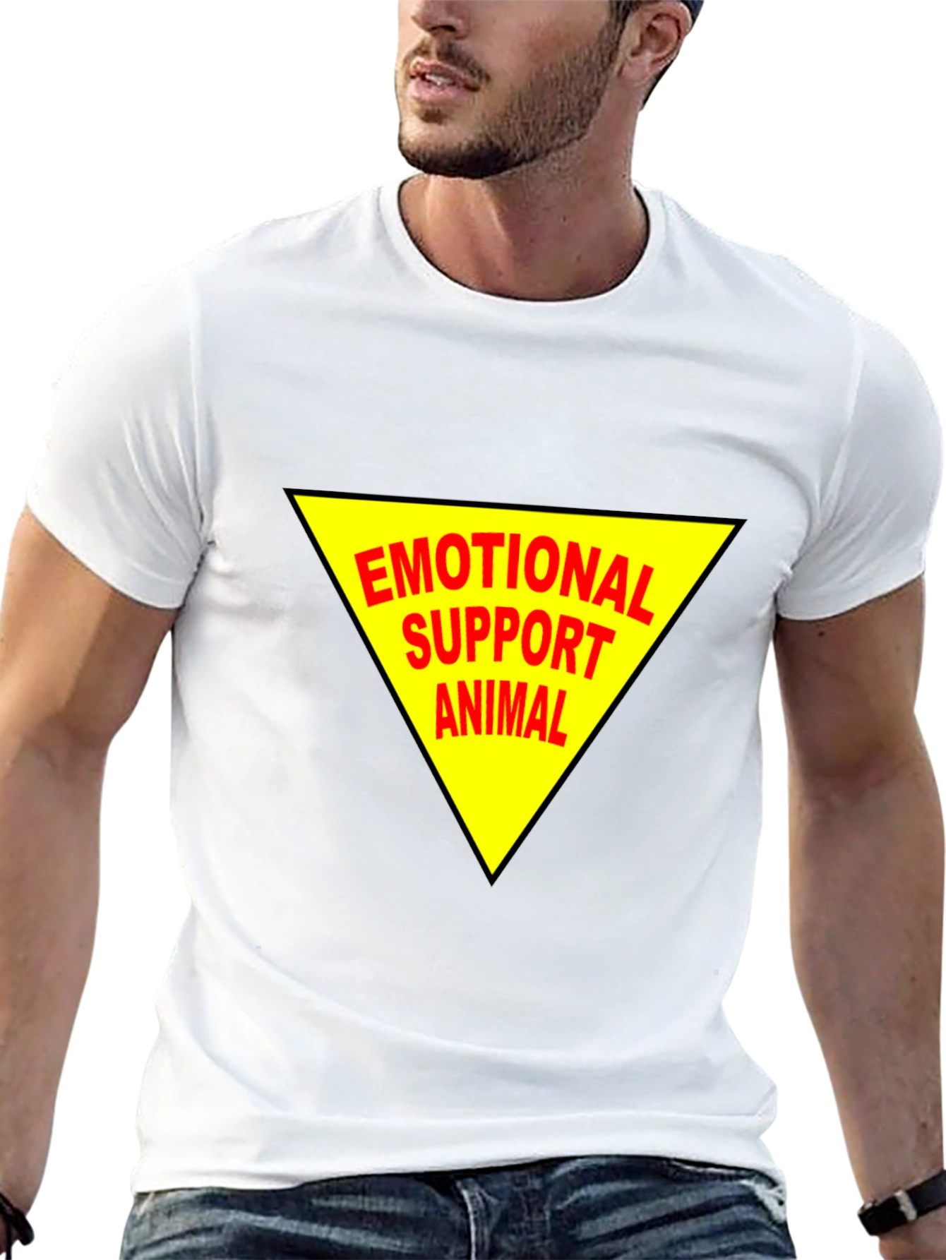 Black Emotional Support Animal Tee - Black Cotton Comfort view 13