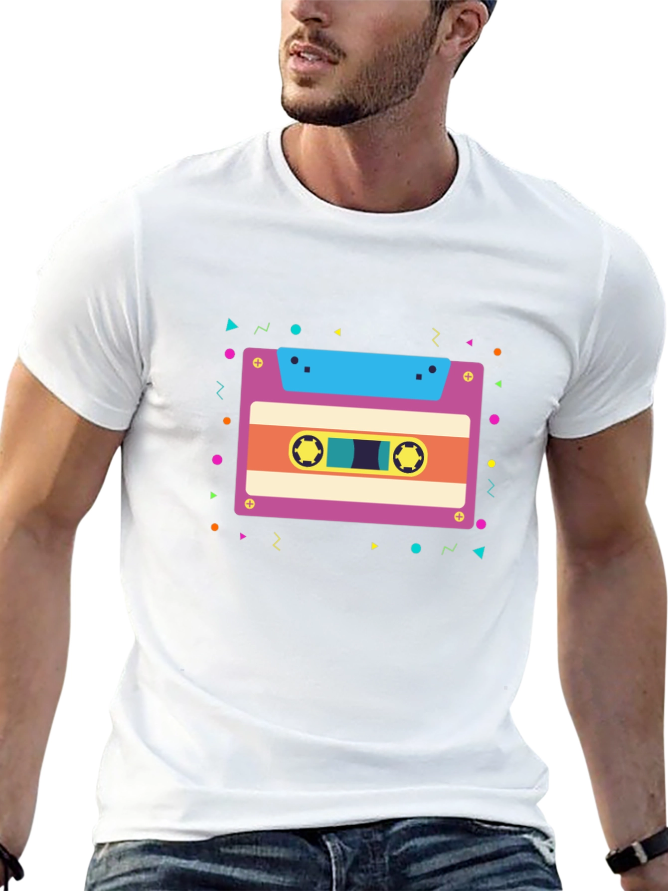 Black Retro Cassette Tape Graphic Tee view 13