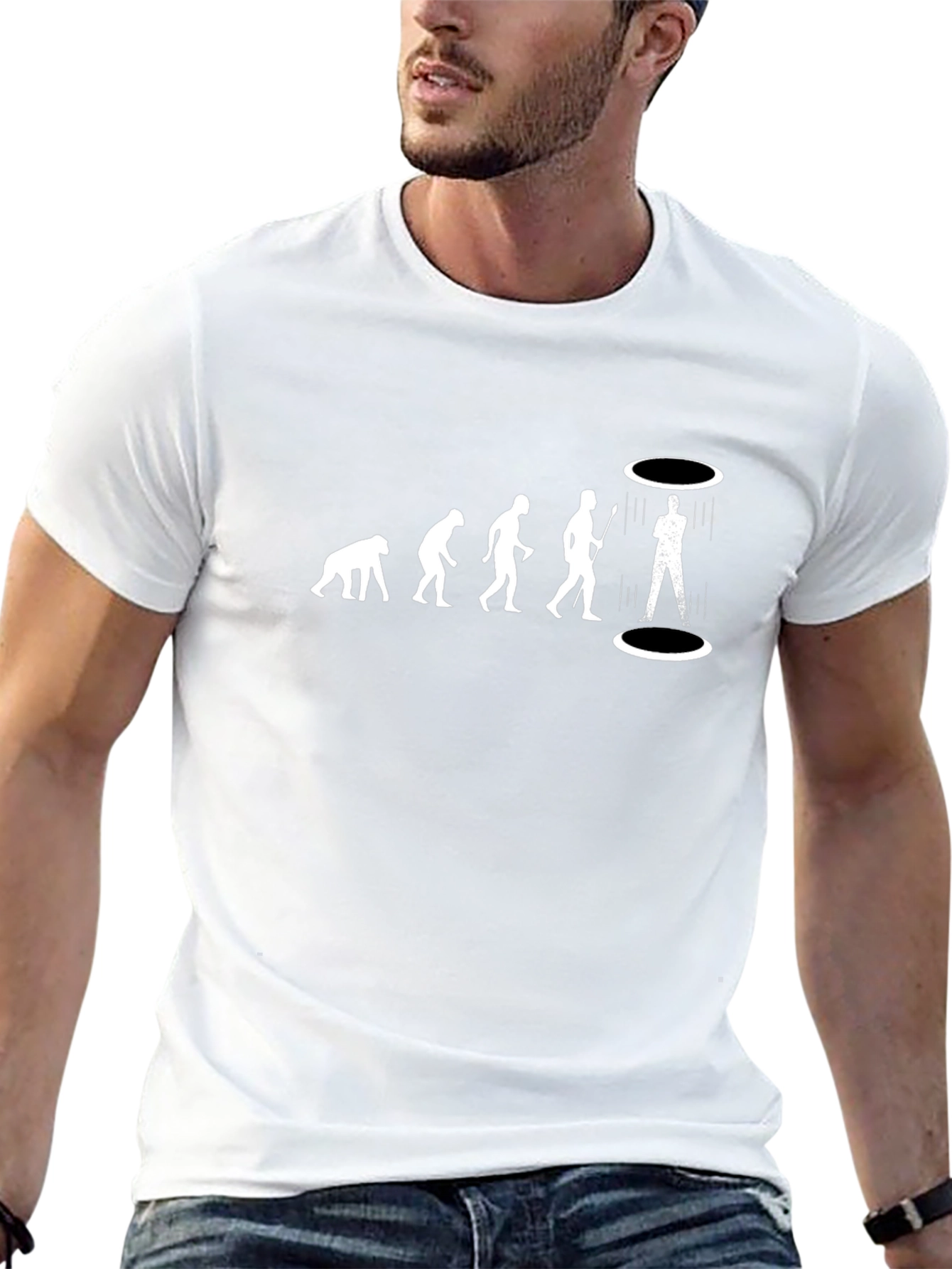 Black Evolution Humor Graphic Tee - Black view 13