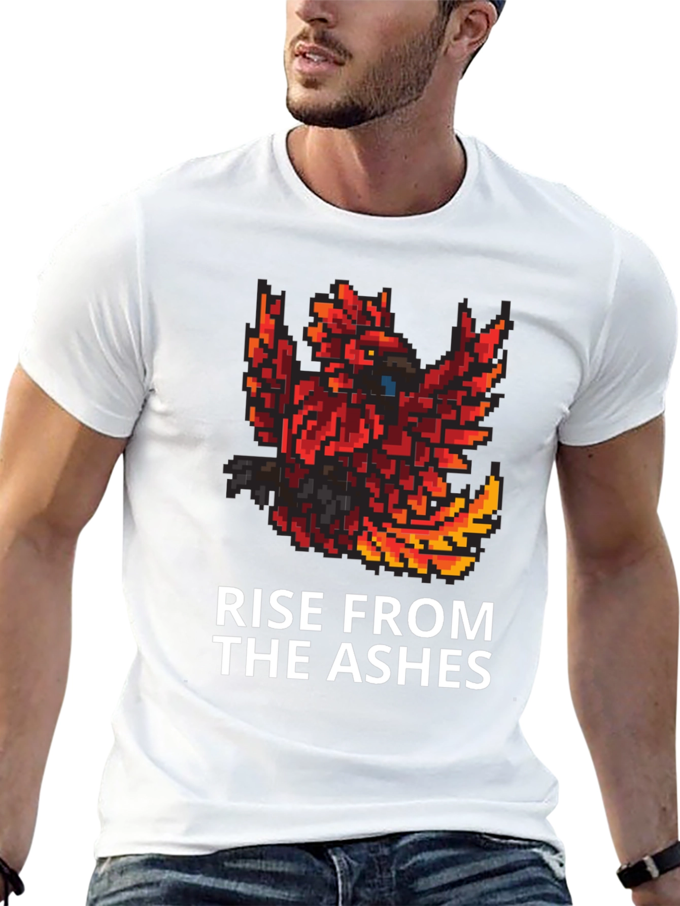 Black Rise From The Ashes Phoenix Graphic Tee view 13