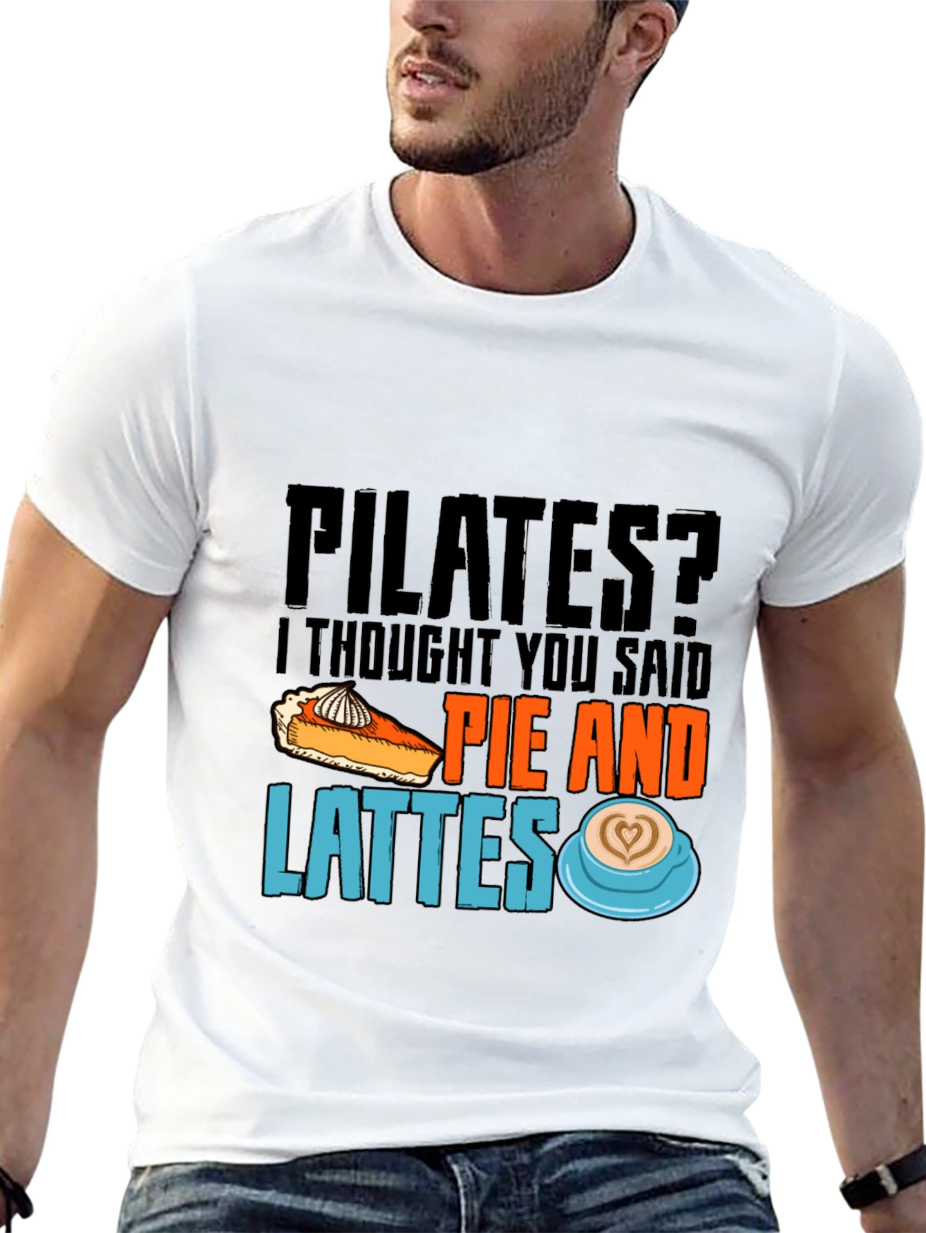 Black Pilates? Pie & Lattes T-Shirt Funny Workout Tee view 13