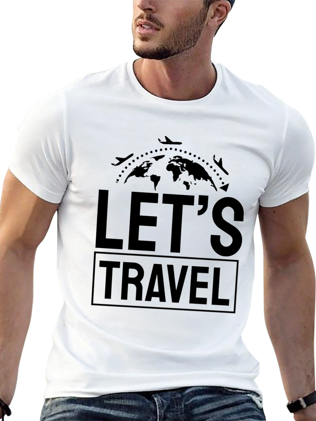 Black Let's Travel Black T-Shirt view 13