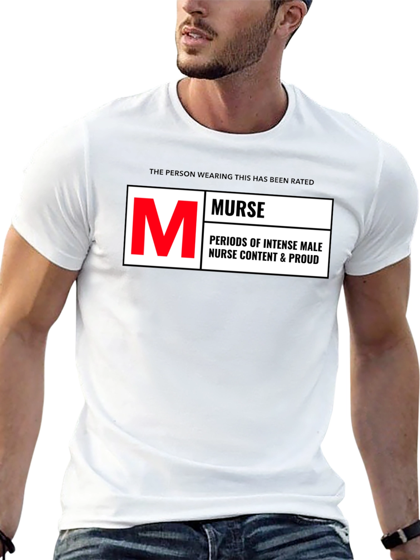 Black Murse T-Shirt: Male Nurse Content view 13