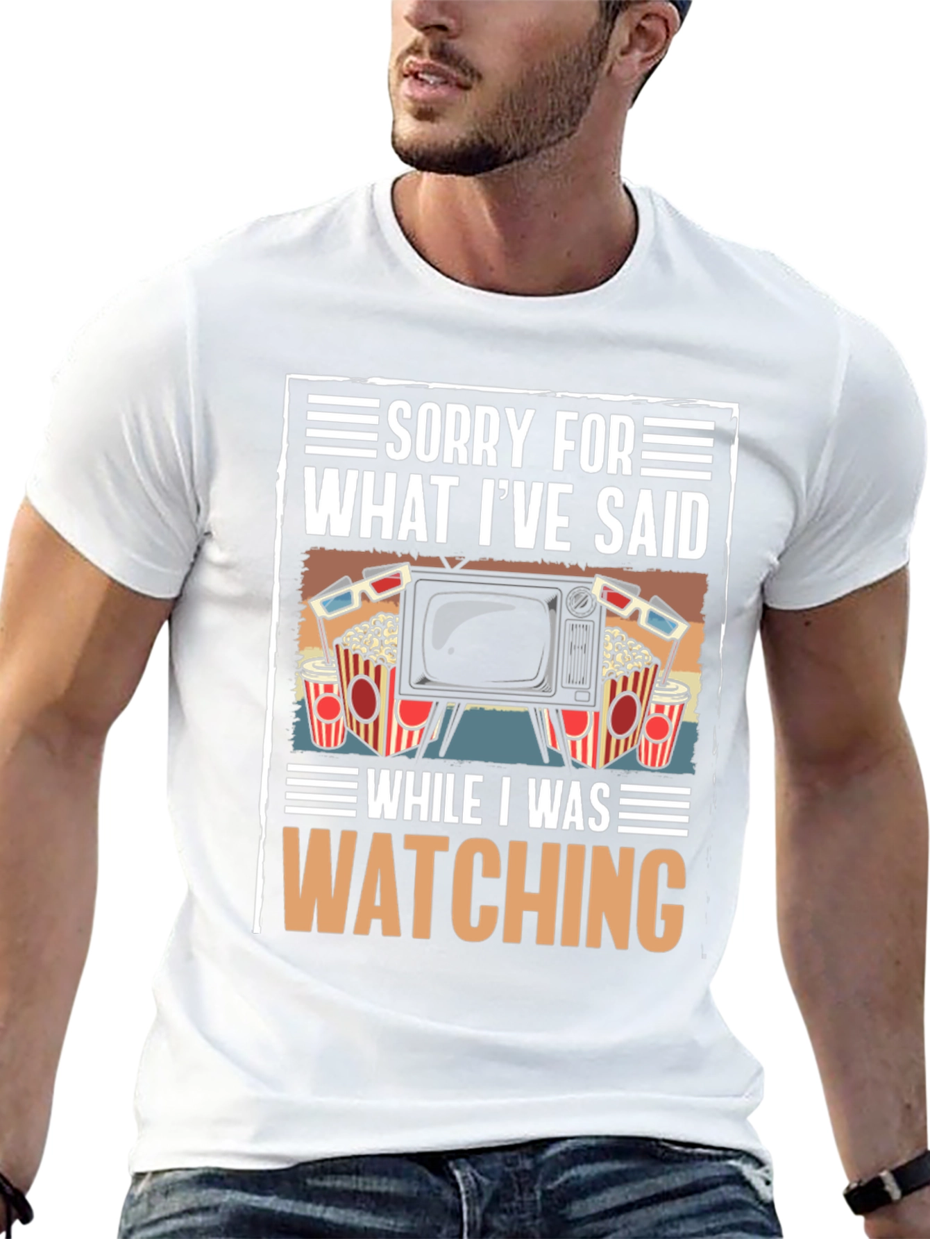 Black Funny Movie Watching T-Shirt view 13