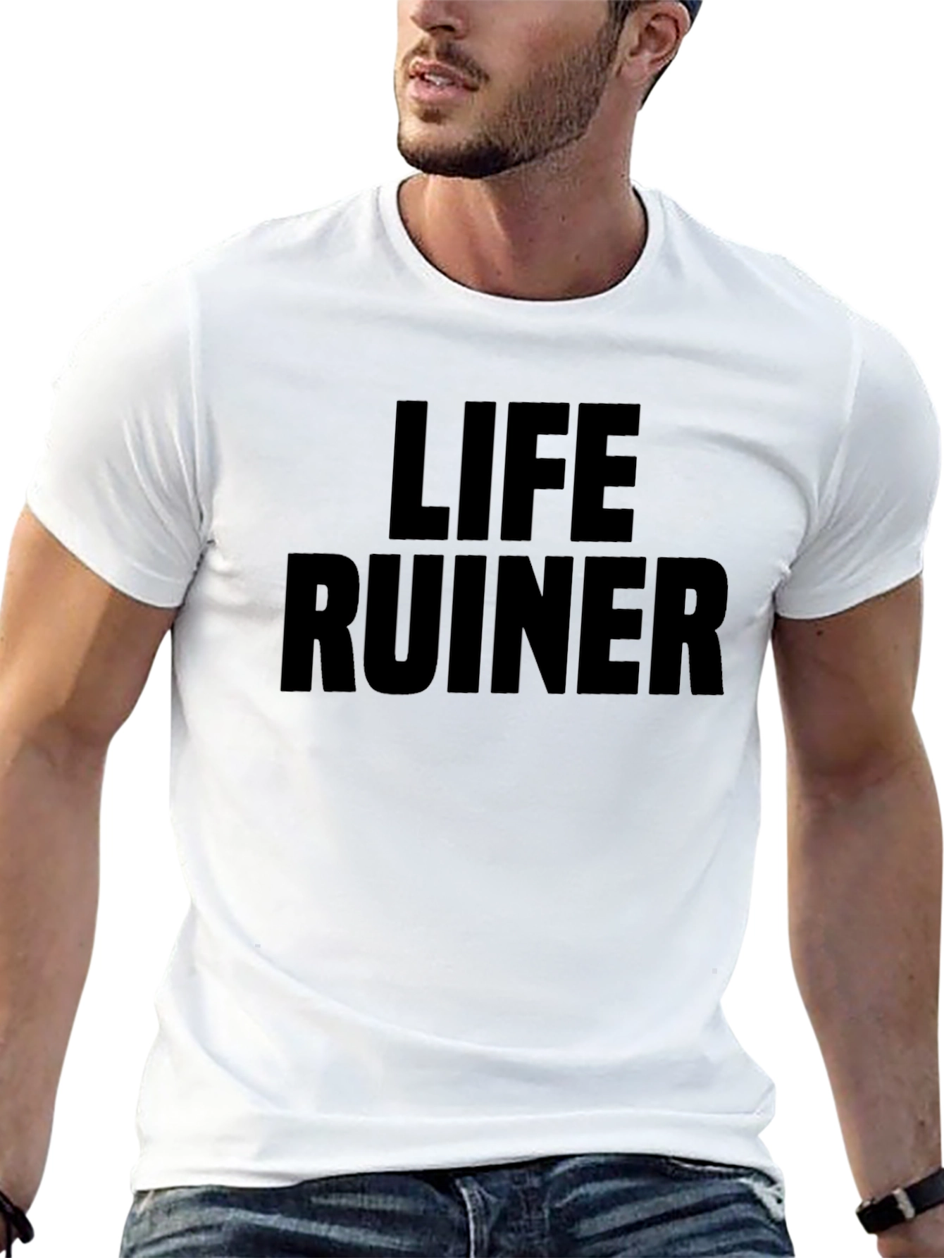 Black Life Ruiner Graphic Tee - Bold Statement T-Shirt view 13
