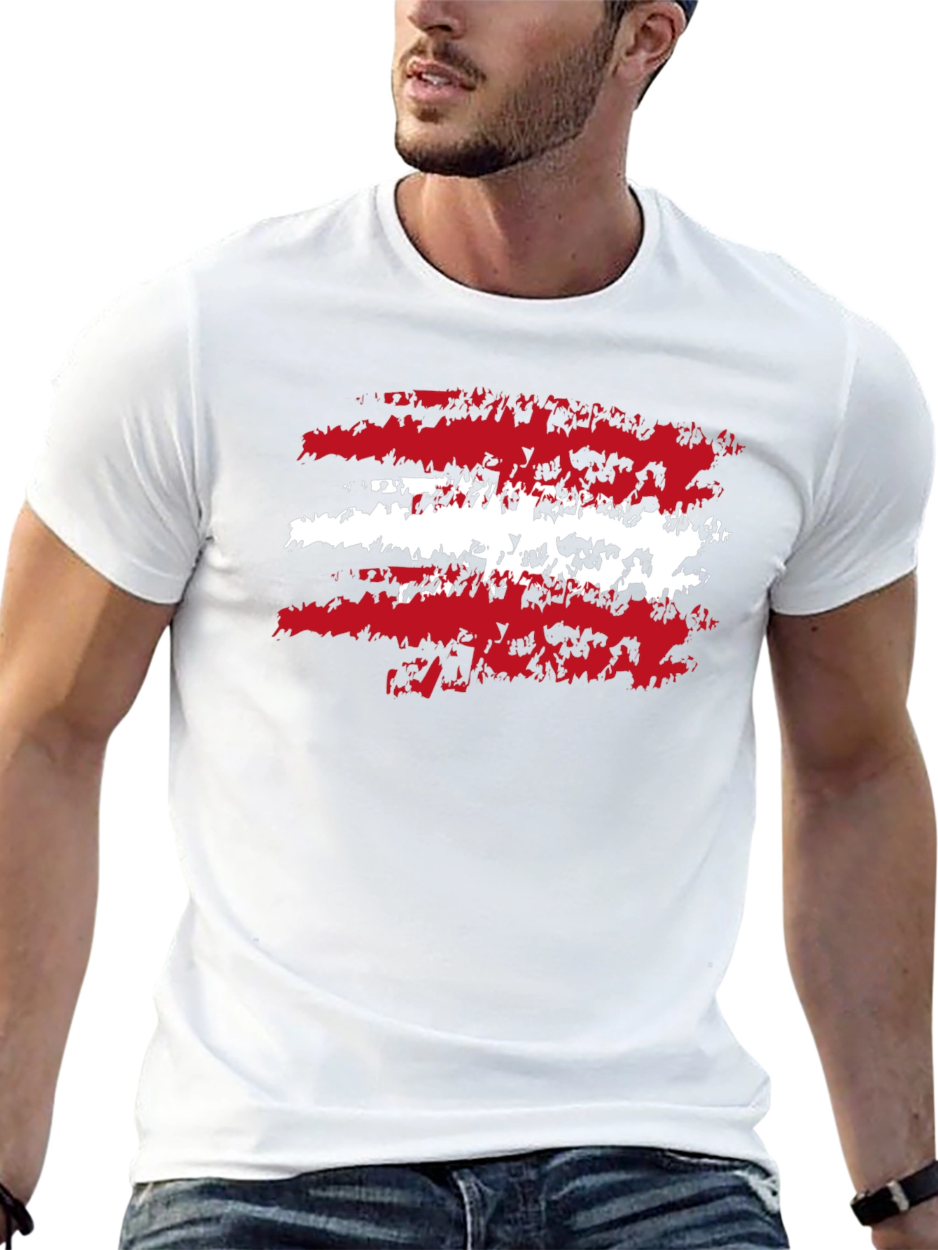 Distressed Austria Flag Graphic T-Shirt - 13