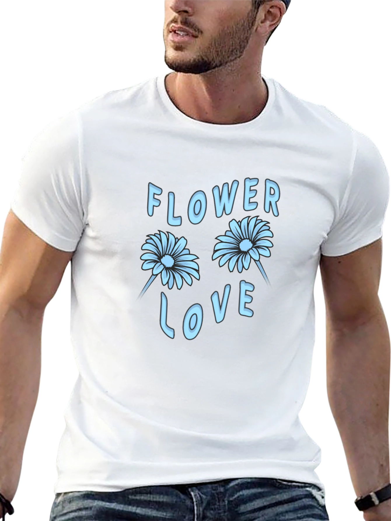Black Flower Love Graphic Tee - Stylish Black T-Shirt view 13