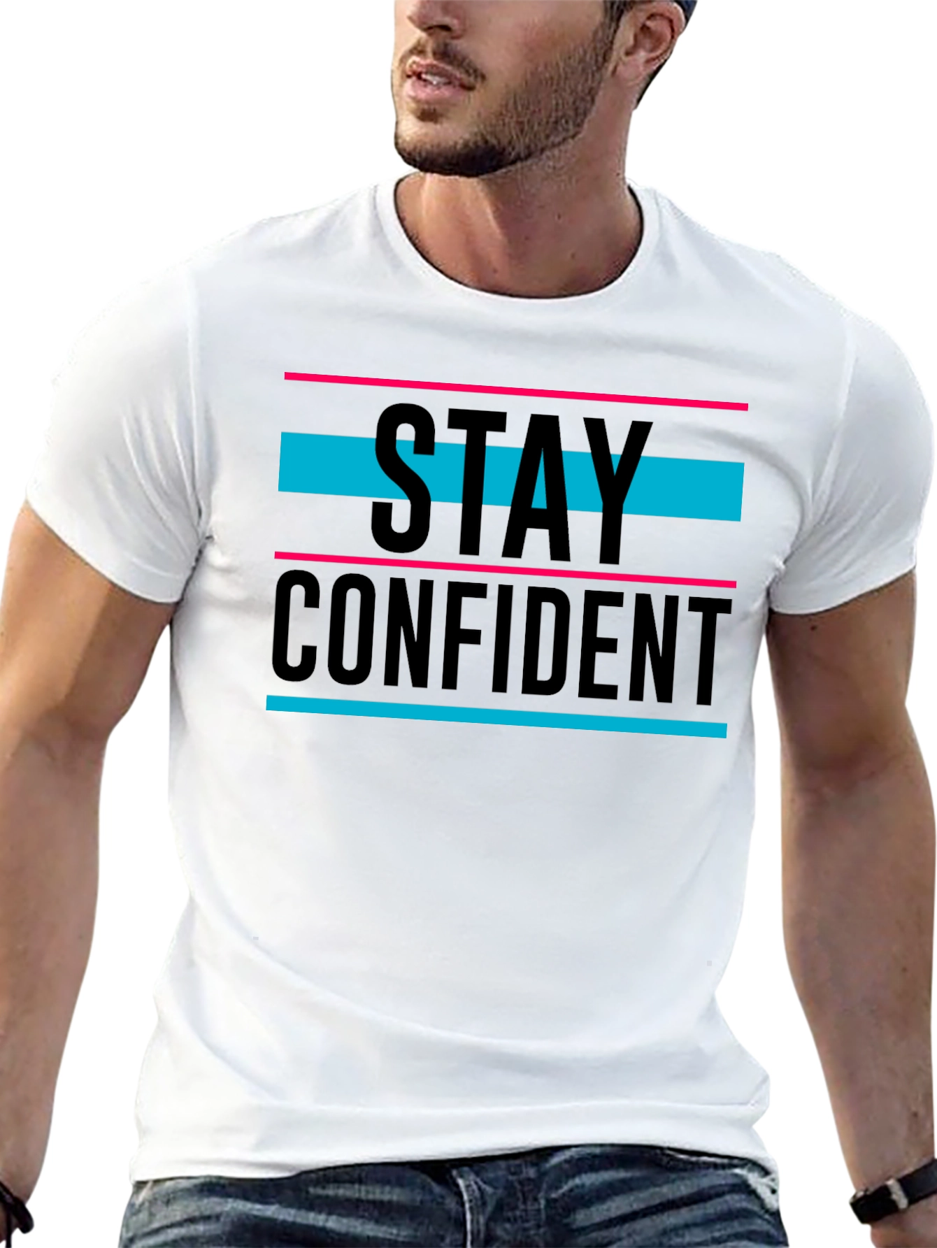 Black Stay Confident Graphic T-Shirt - Black view 13