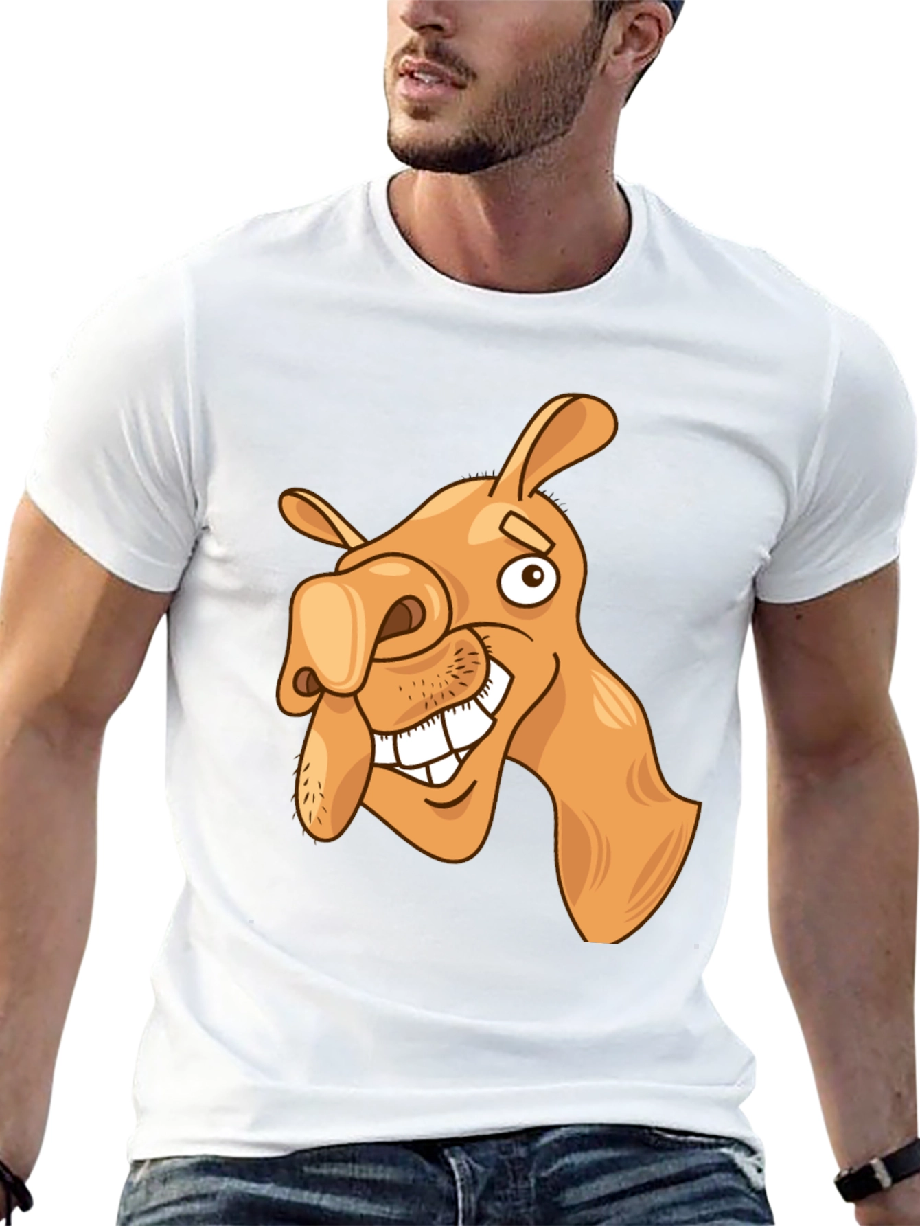 Black Funny Camel Cartoon Graphic Black T-Shirt view 13
