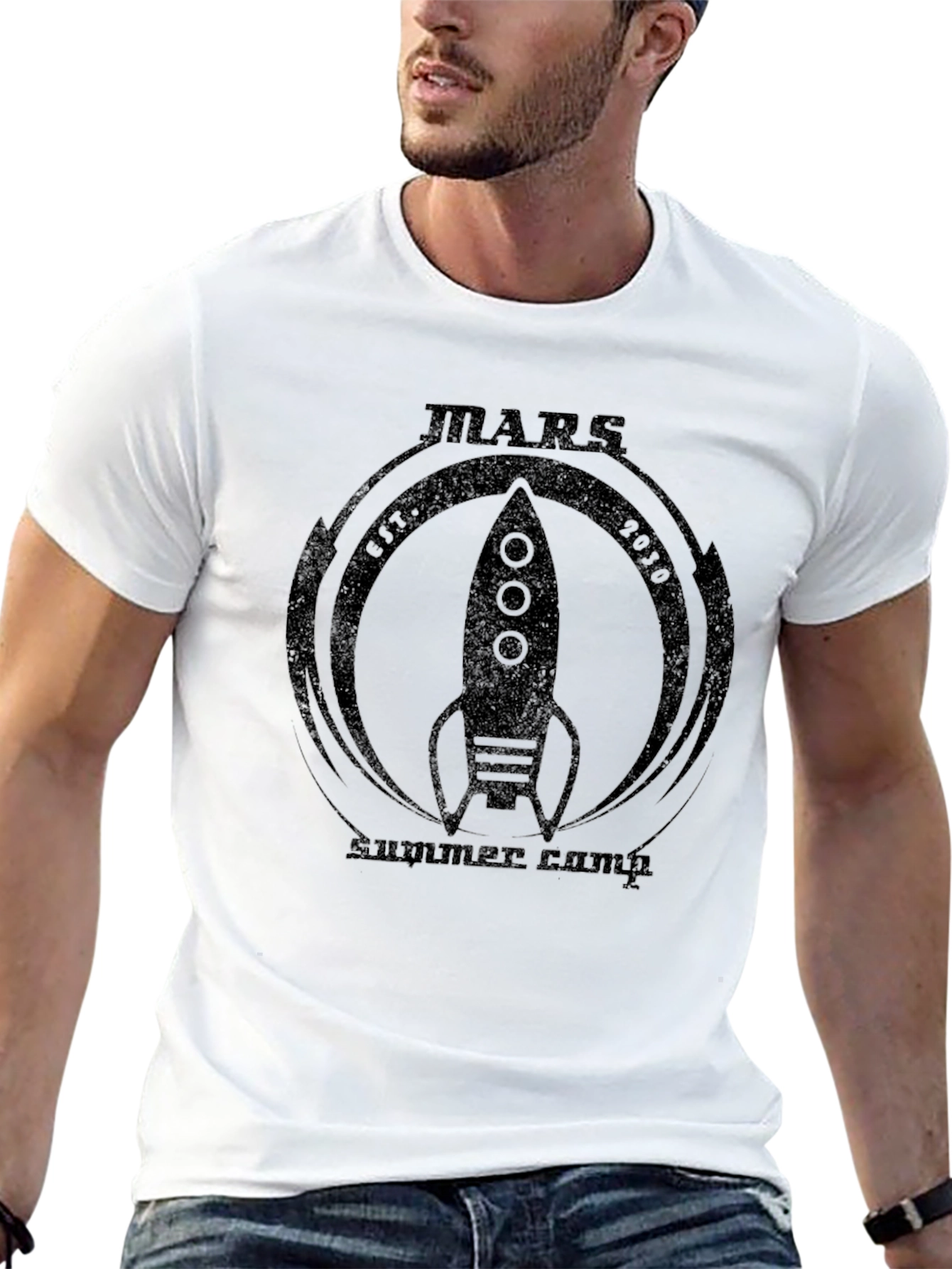 Black Mars Summer Camp Rocket Graphic Tee view 13