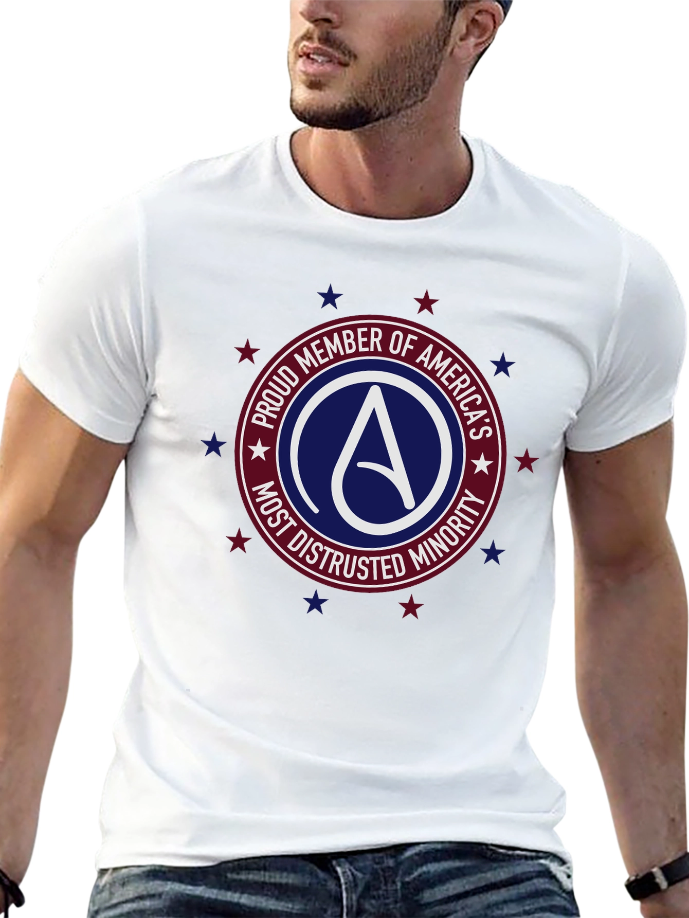 Black Atheist Pride T-Shirt - Most Distrusted Minority Tee view 13