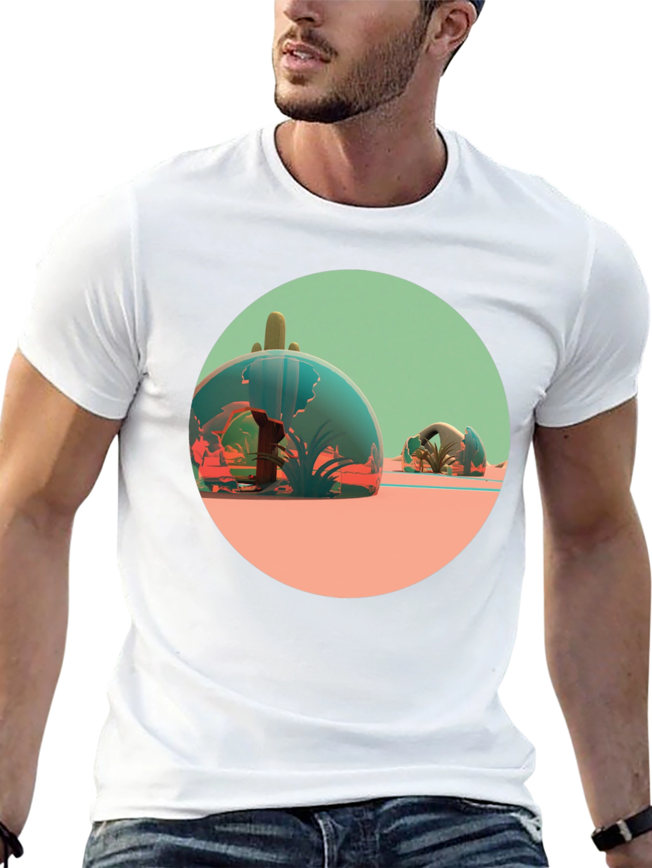 Black Desert Terrarium Graphic Tee - Black Cotton Blend view 13