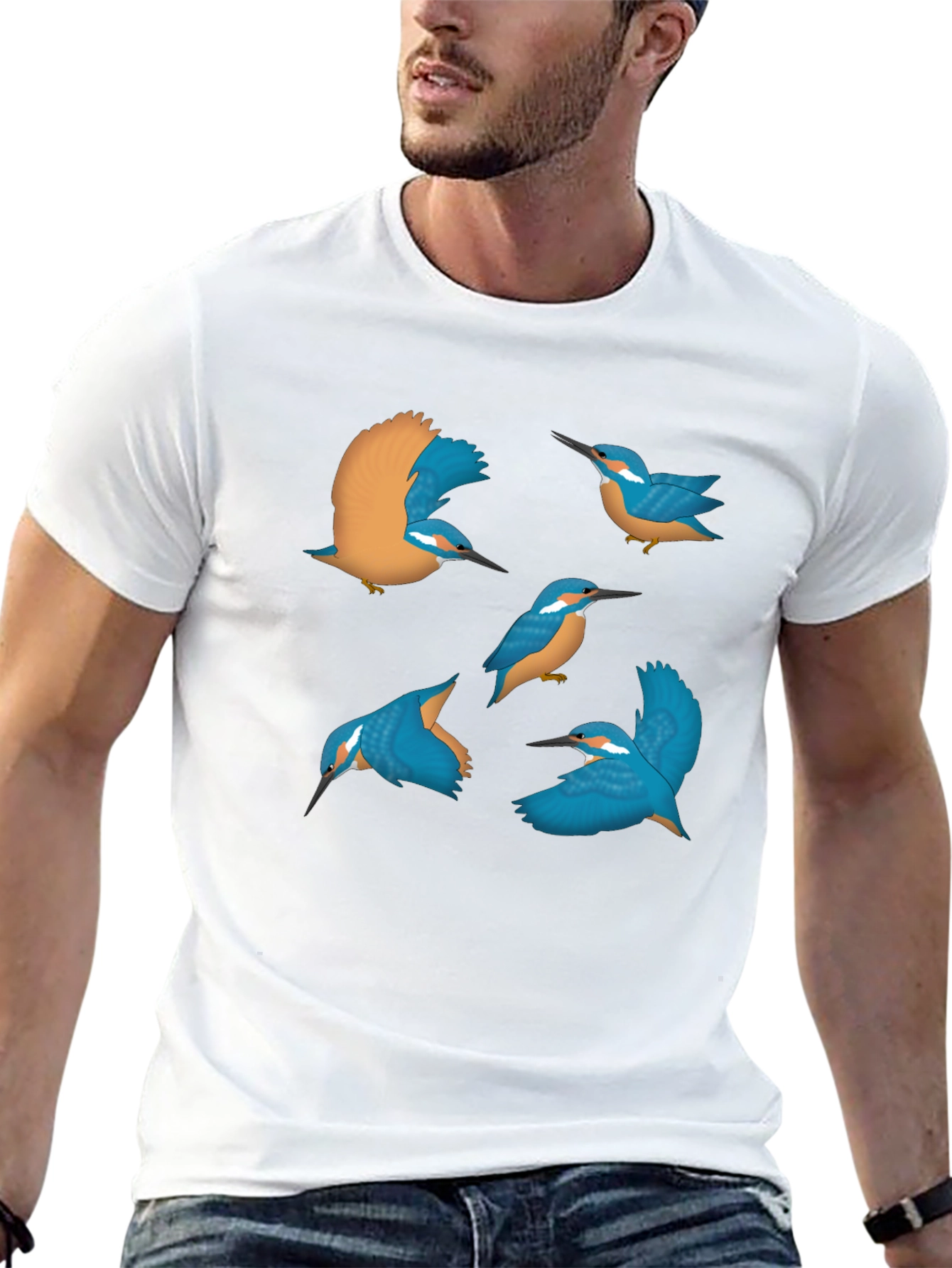 Black Kingfisher Graphic Tee - Nature Inspired Design view 13