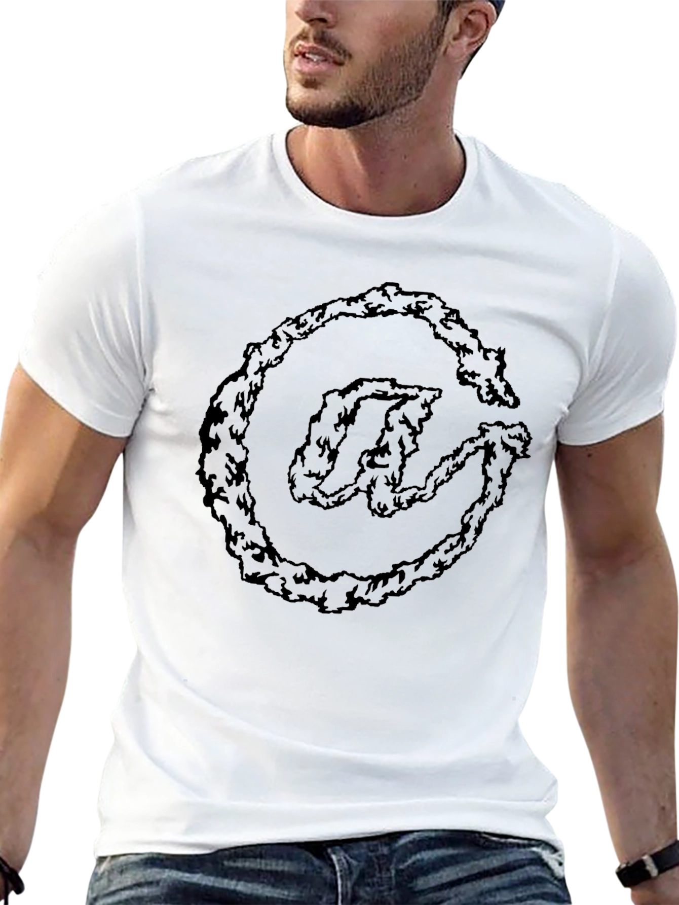 Black Smoky At Symbol Graphic Tee - Cool Unique Design view 13