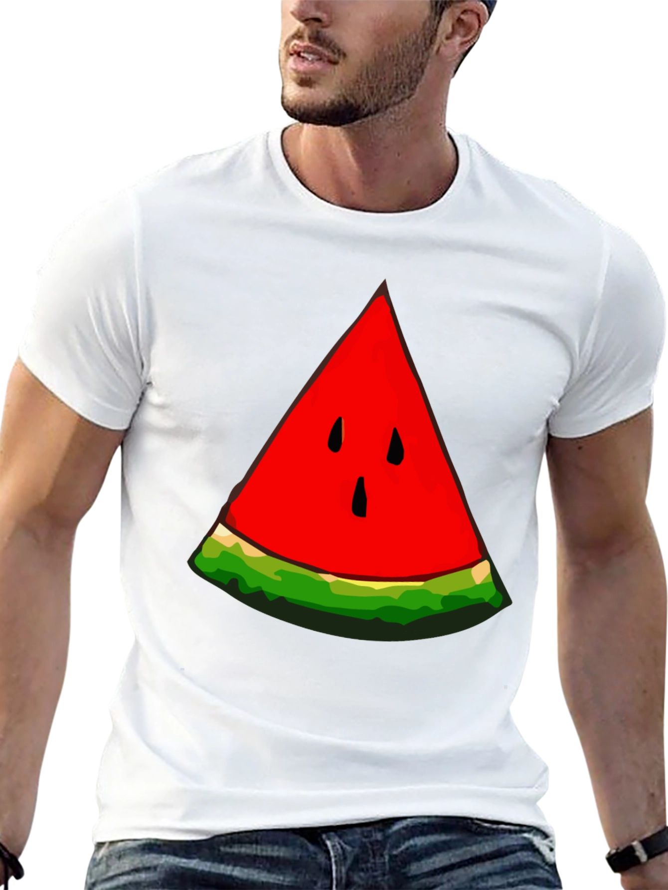 Black Watermelon Slice Graphic T-Shirt - Unisex Summer Style view 13