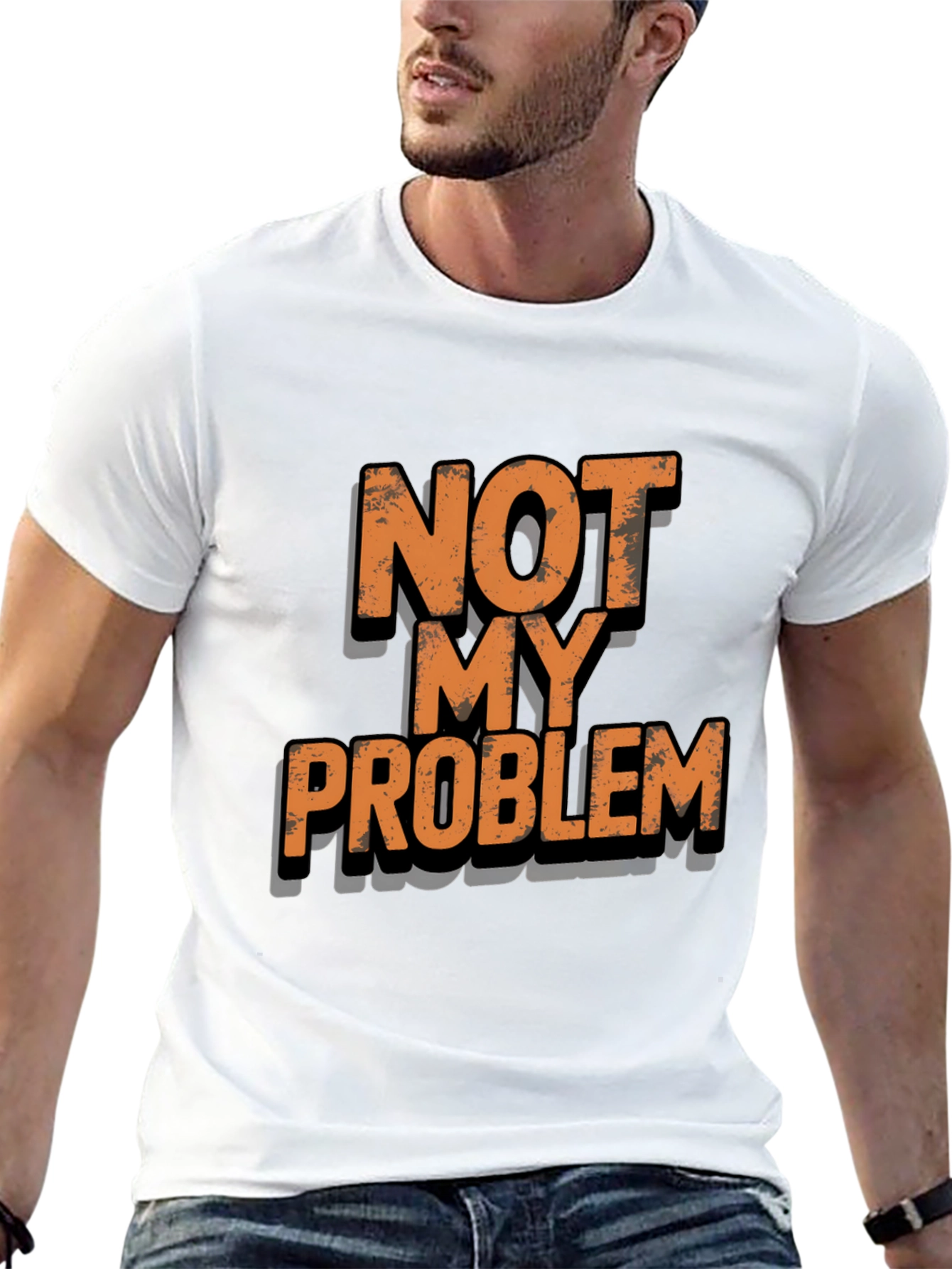 Black Not My Problem Funny T-Shirt view 13