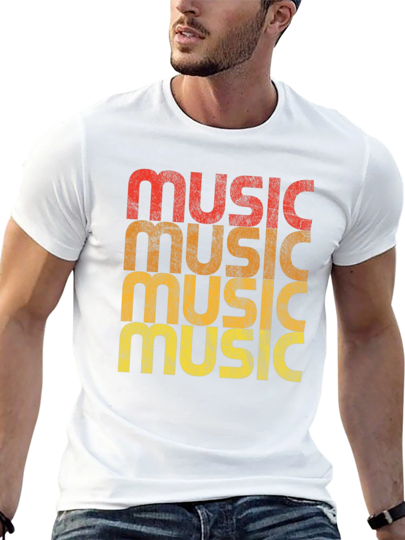 Black Retro Music Graphic T-Shirt view 13