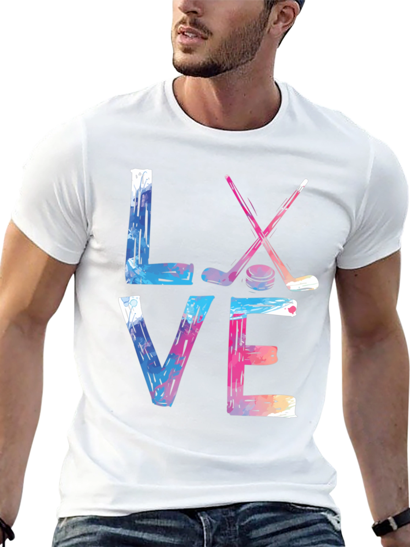 Black Love Hockey Graphic T-Shirt view 13
