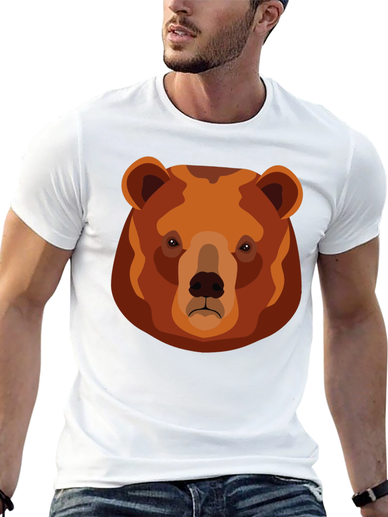 Black Grizzly Bear Graphic T-Shirt - Black Cotton Tee view 13