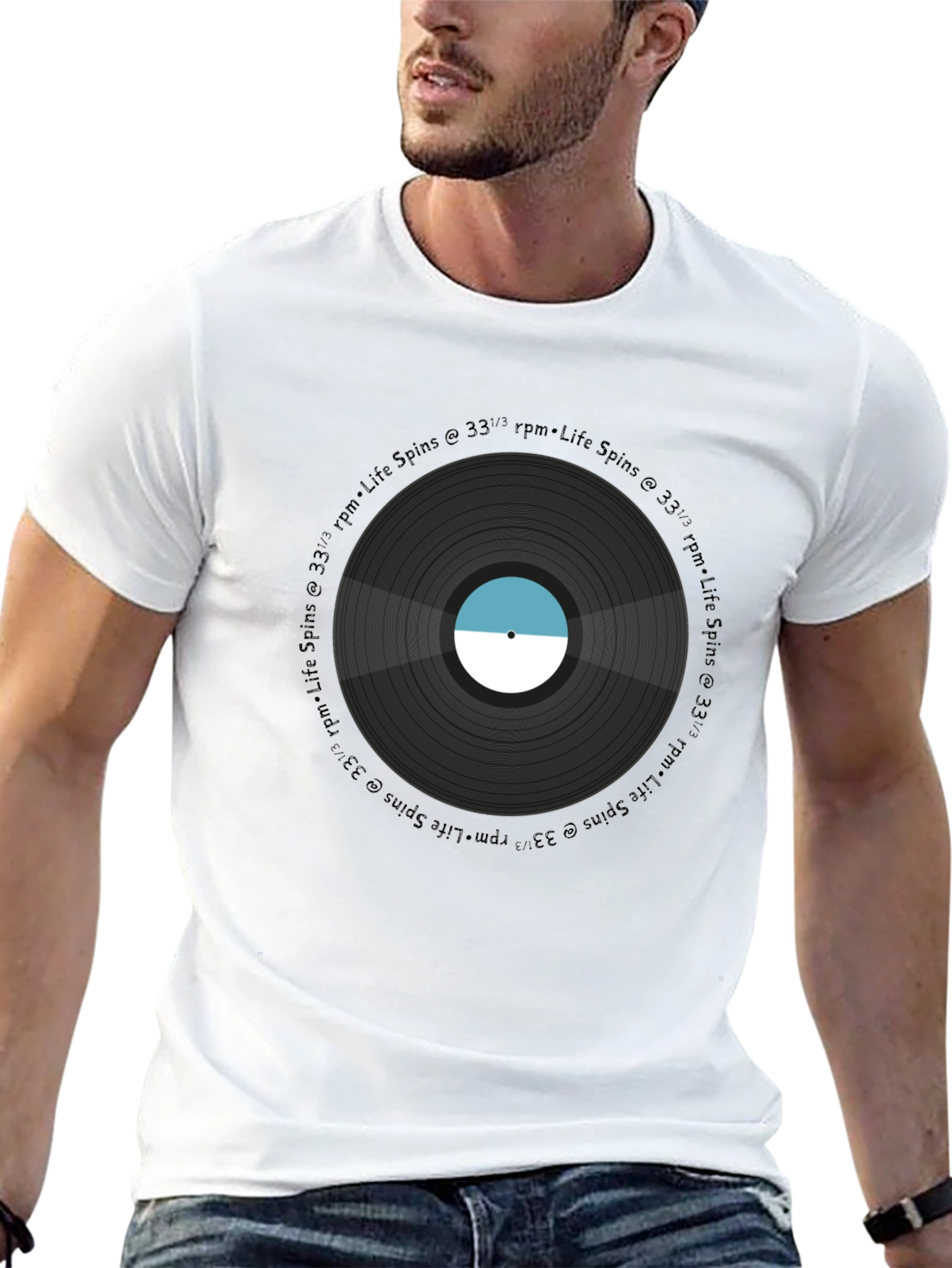 Black Life Spins Record T-Shirt view 13