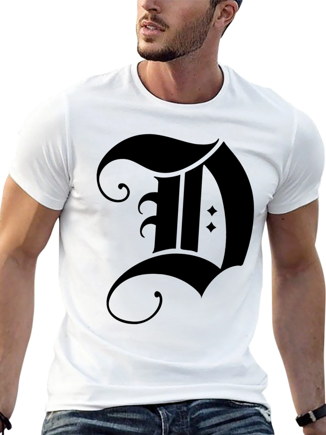 Black Gothic "D" Black Graphic Tee view 13