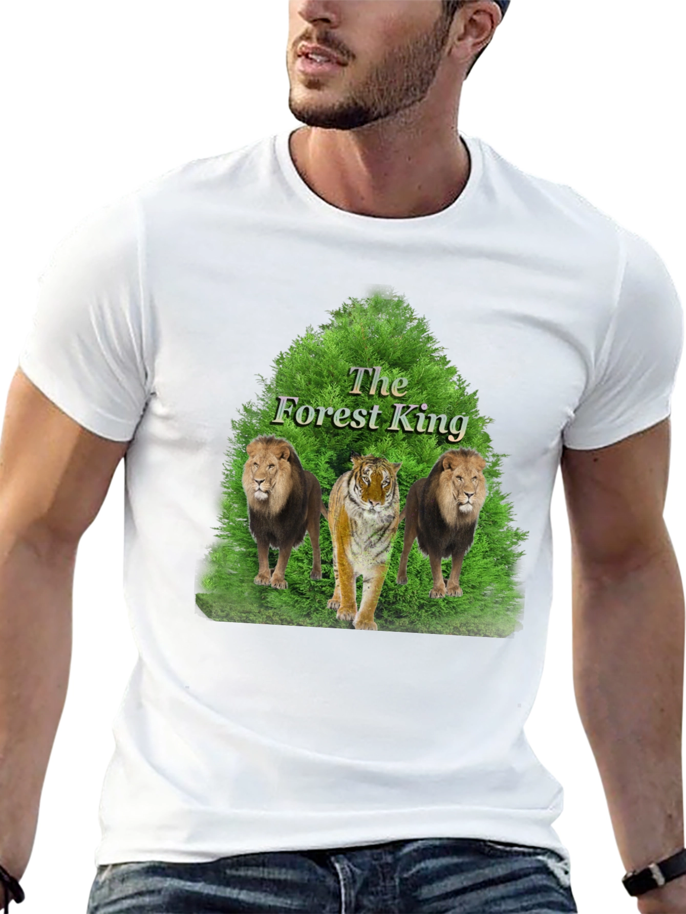 Black Forest King Graphic Tee - Lion & Tiger T-Shirt view 13