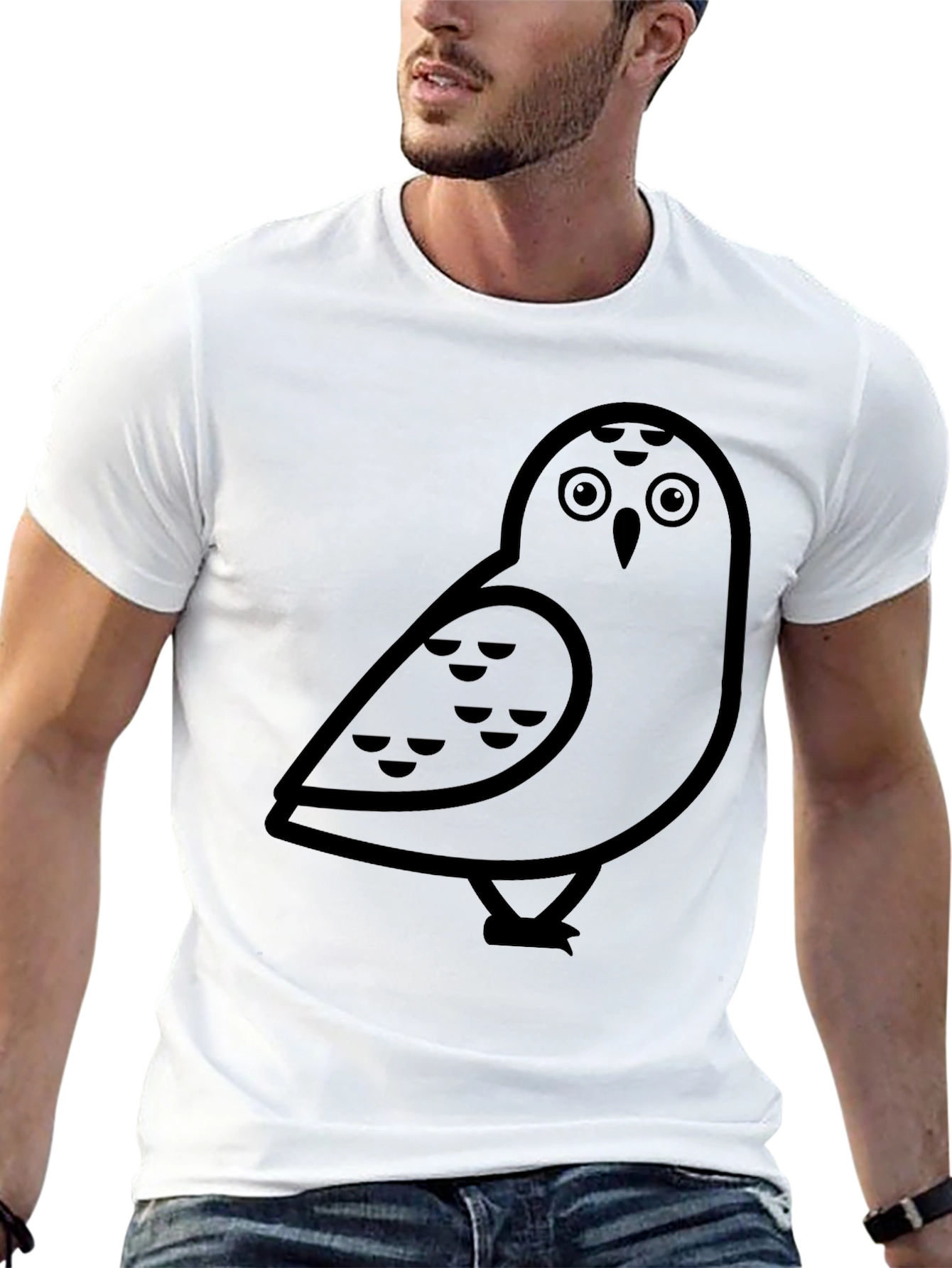 Black Black Owl Graphic Tee - Men's Casual T-Shirt view 13