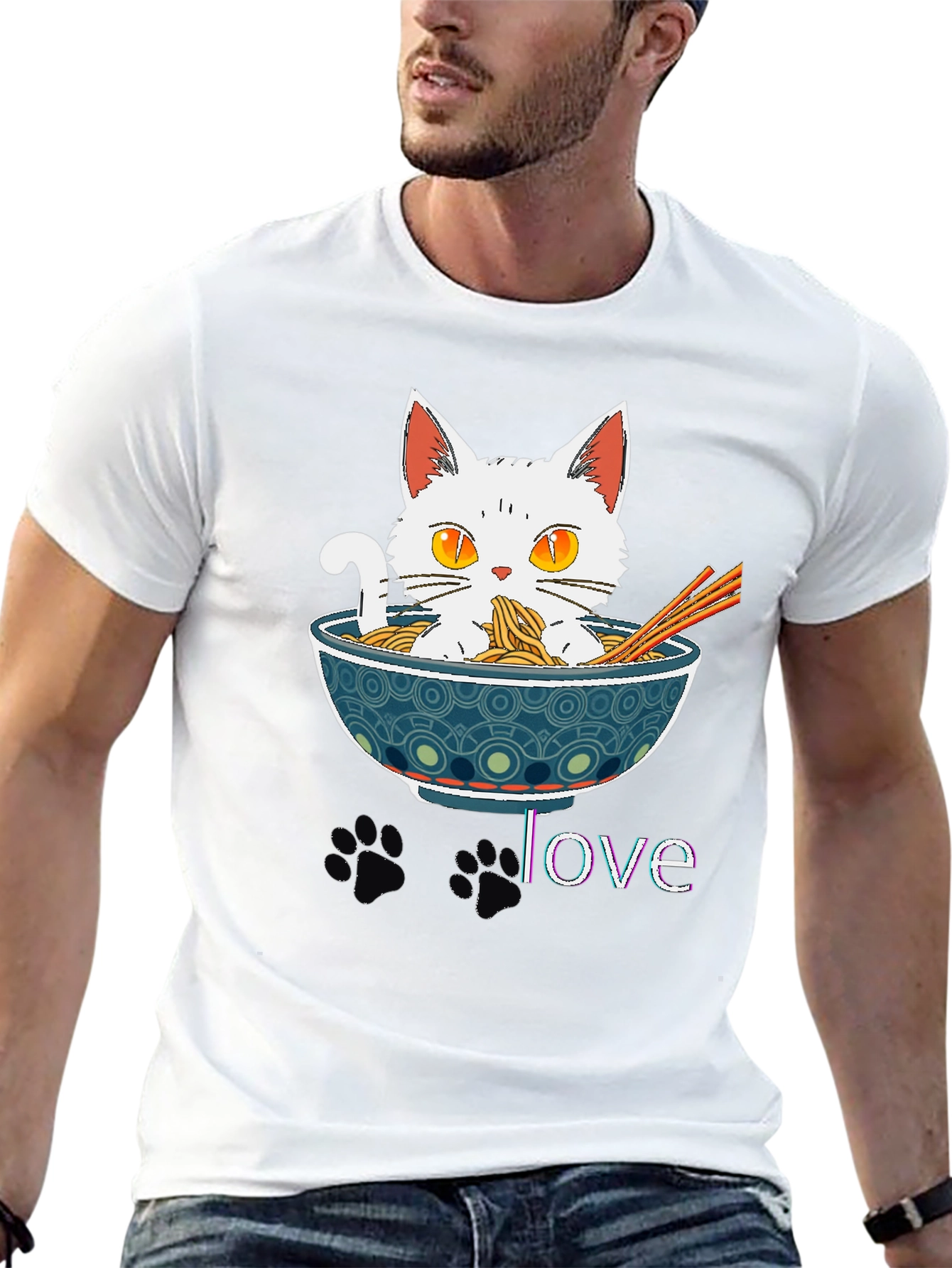 Black Cat Ramen Bowl T-Shirt - Funny & Stylish! view 13