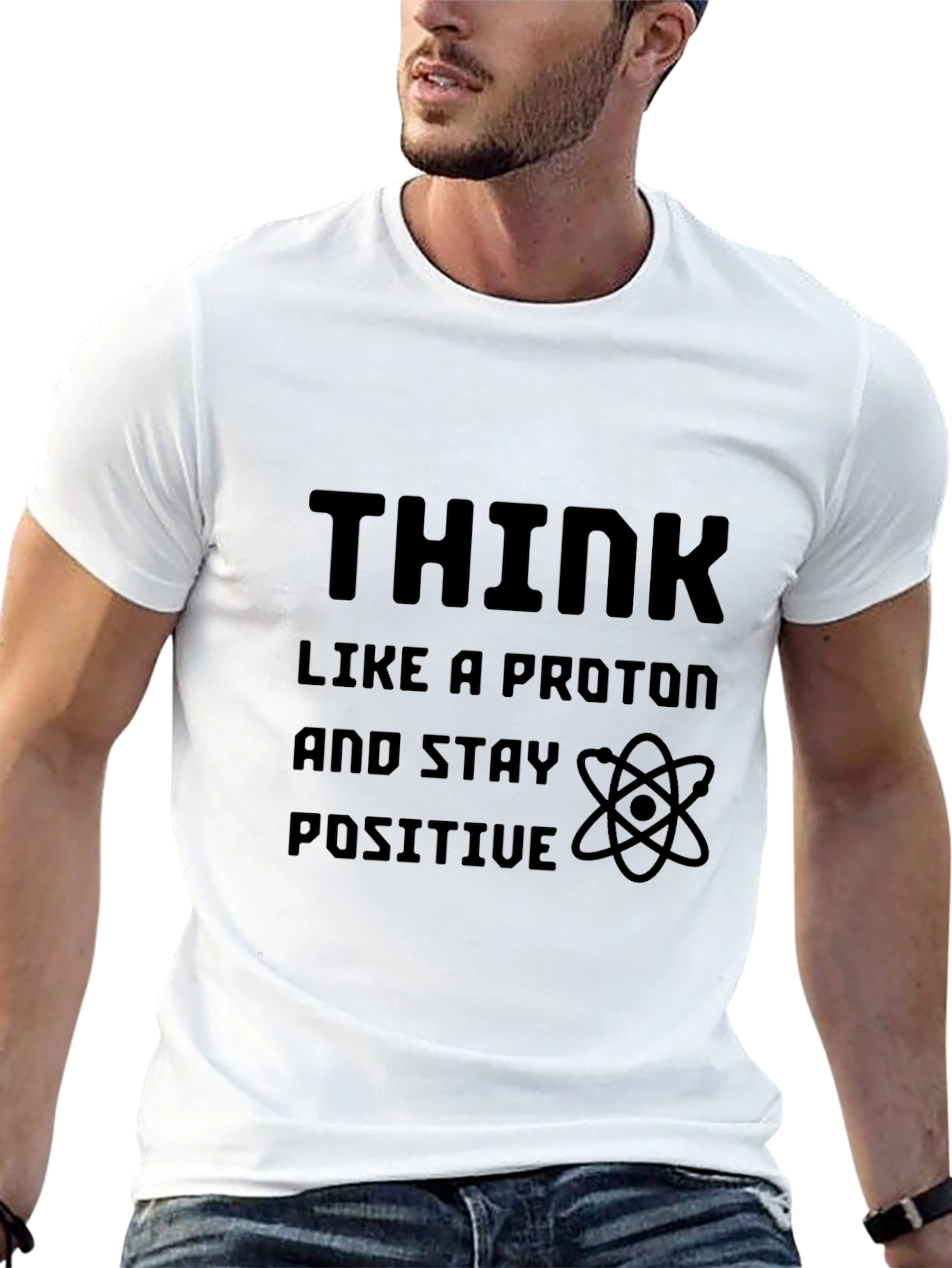 Black Think Like A Proton Positive T-Shirt view 13