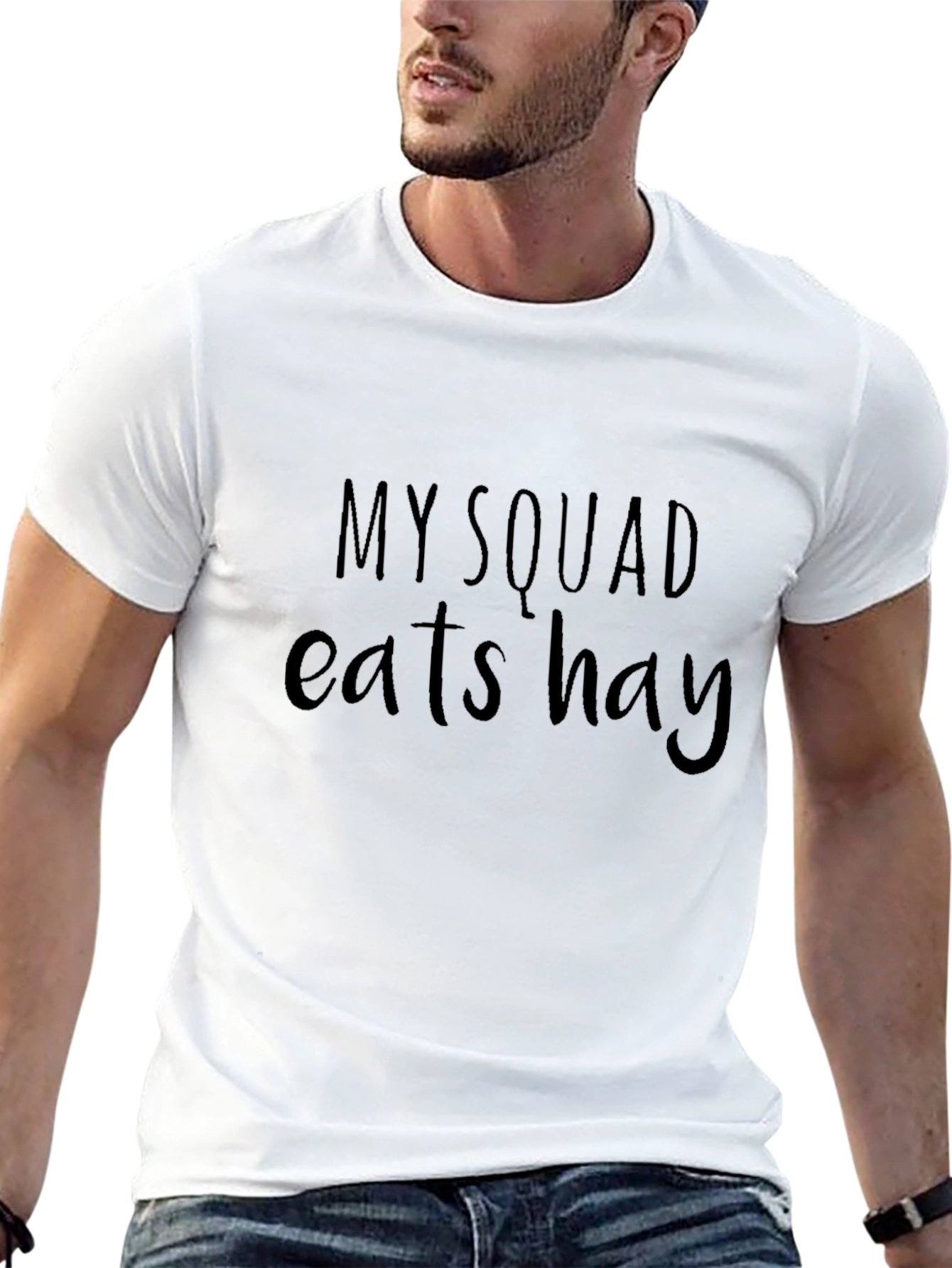 Black My Squad Eats Hay Black T-Shirt view 13