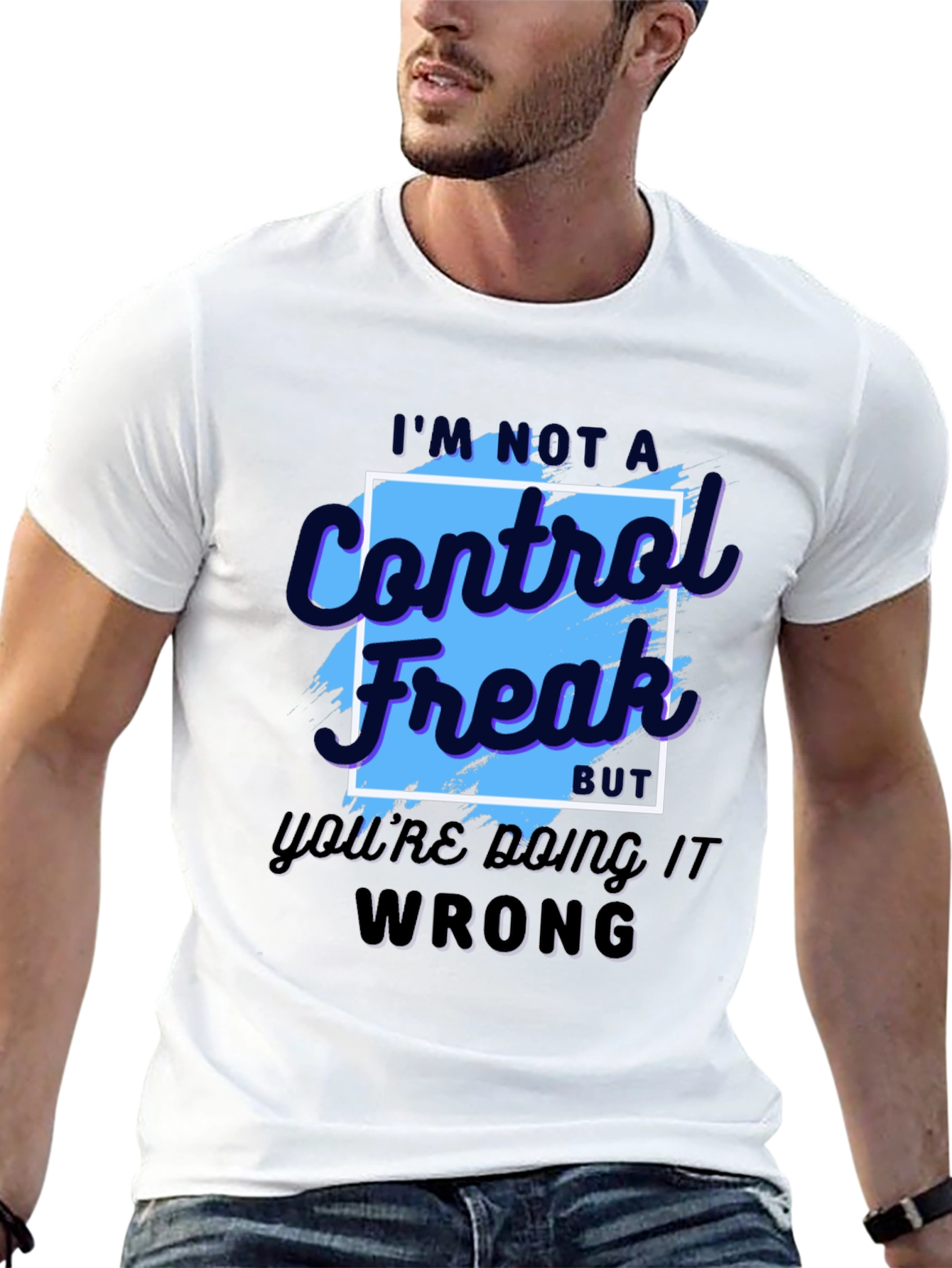 Black Control Freak T-Shirt - Funny Sarcastic Tee view 13