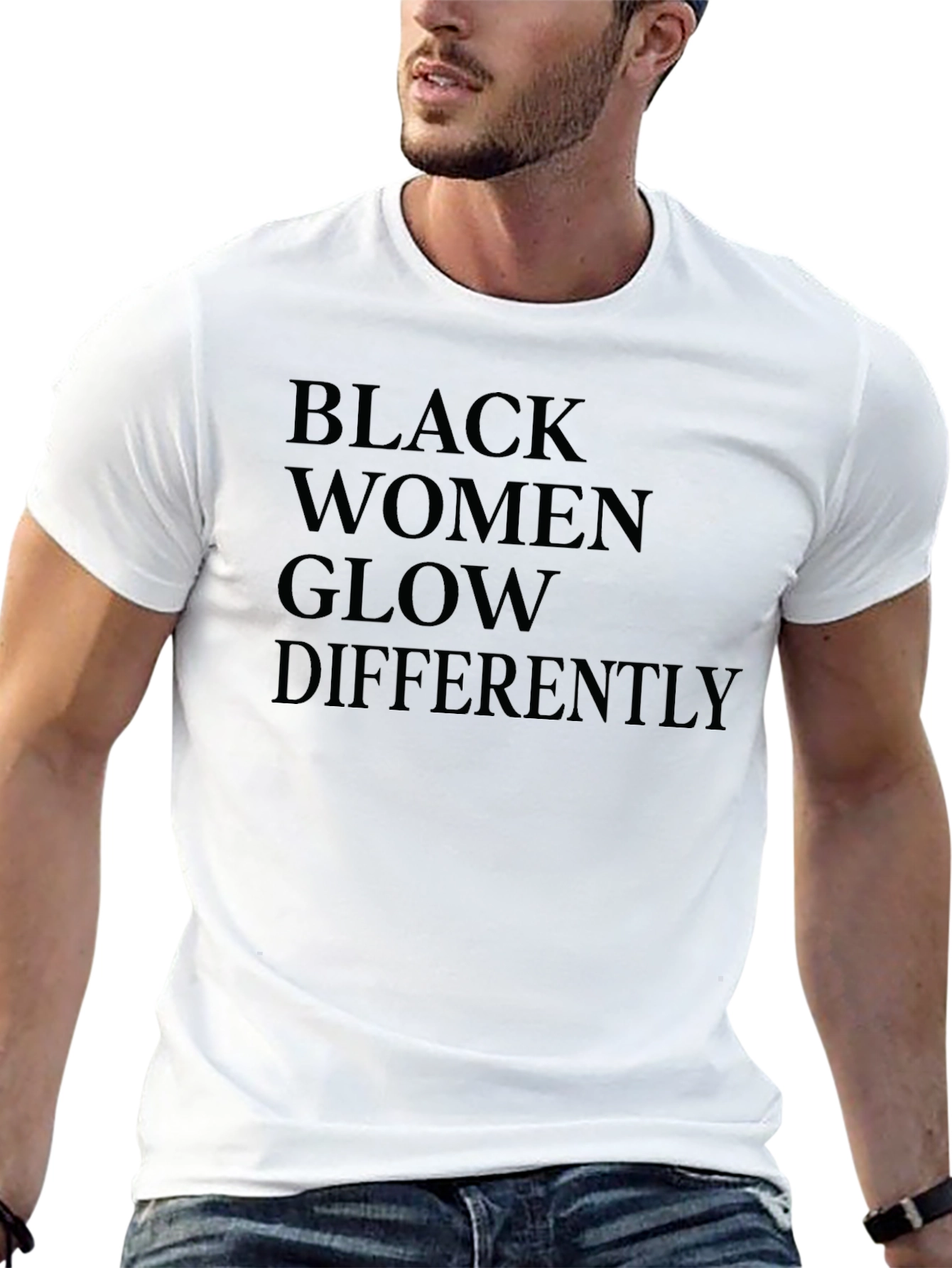 Black Black Women Glow Differently Graphic T-Shirt view 13