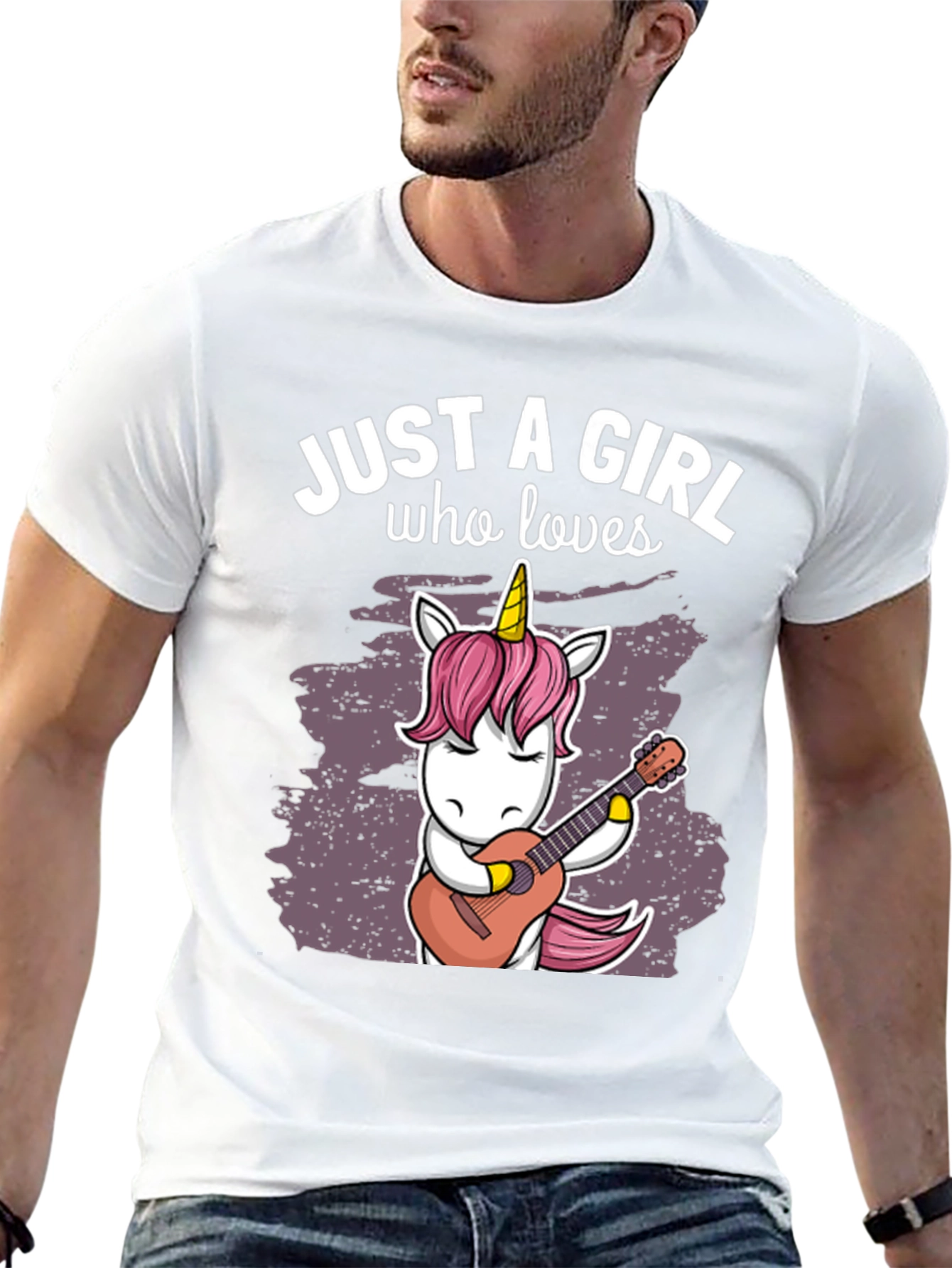 Just a Girl Who Loves Unicorns Guitar T-Shirt - 13