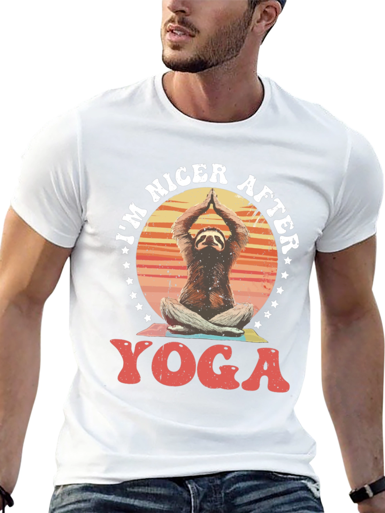 Black Nicer After Yoga Sloth Graphic T-Shirt view 13