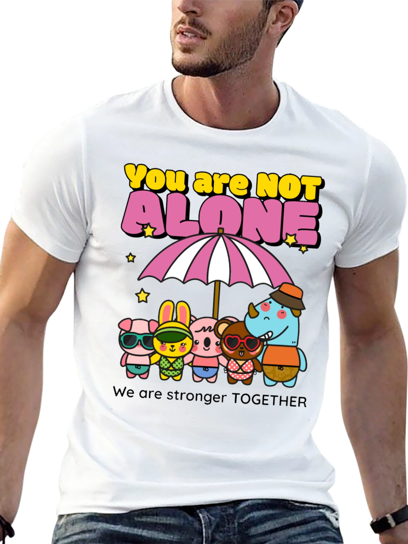Black You Are Not Alone Graphic Tee view 13