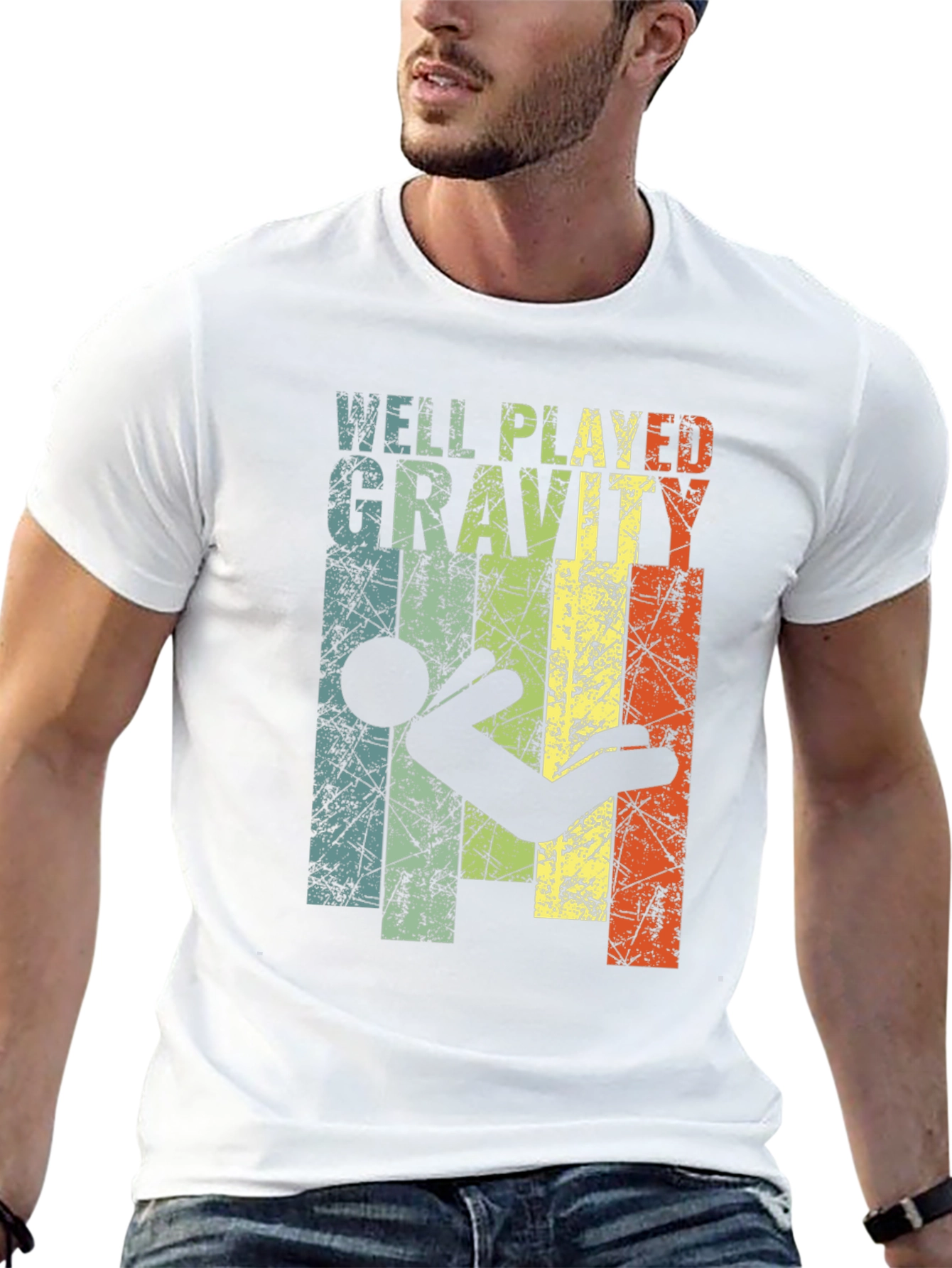 Black Well Played Gravity Graphic T-Shirt - Funny Design view 13