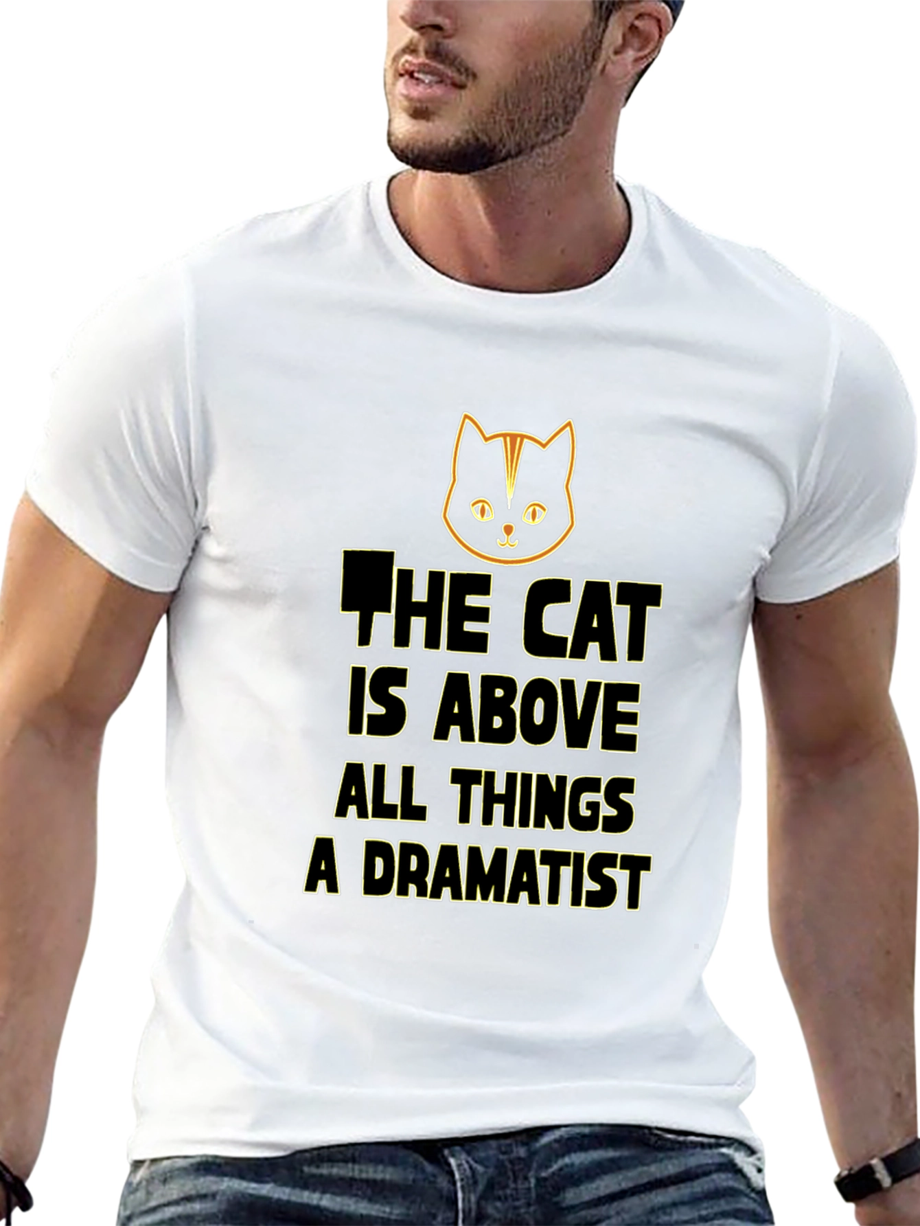 Black Cat Above All Things Dramatist Black T-Shirt view 13