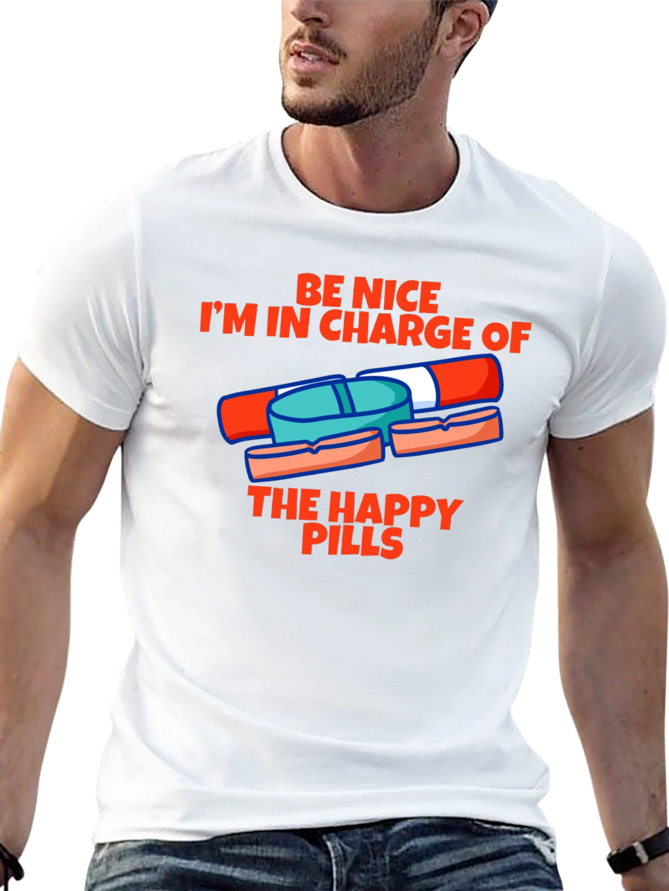 Black Happy Pills Graphic Tee - Be Nice T-Shirt view 13