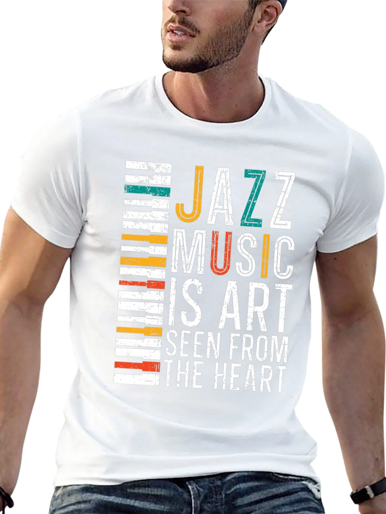Black Jazz Music Art T-Shirt view 13